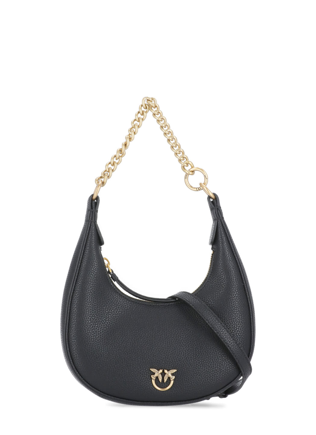 Shop Pinko Brioche Hobo Mini Bag In Black