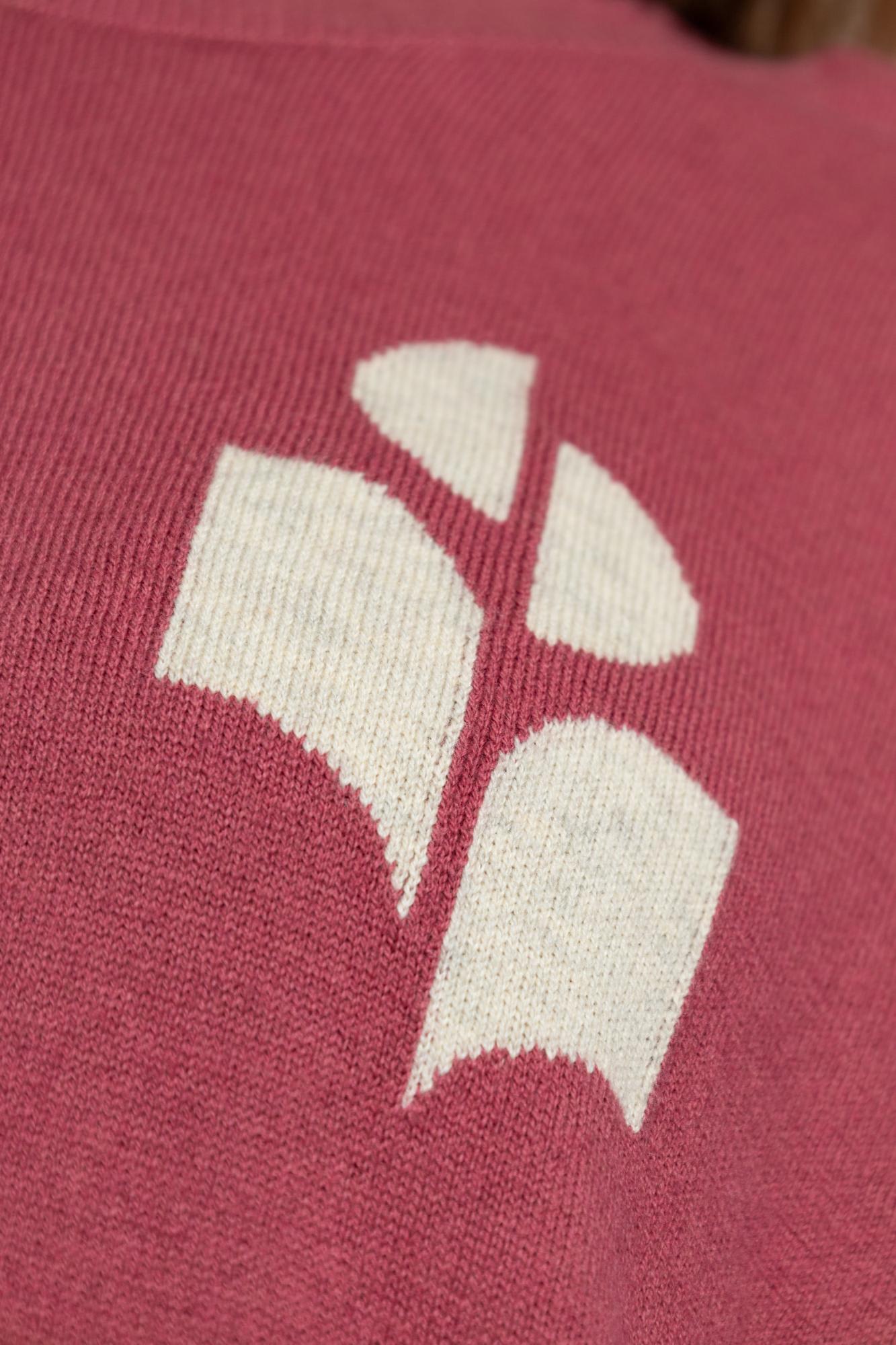 Isabel Marant Étoile Marisans Cotton And Wool Sweater With Logo In Burgundy