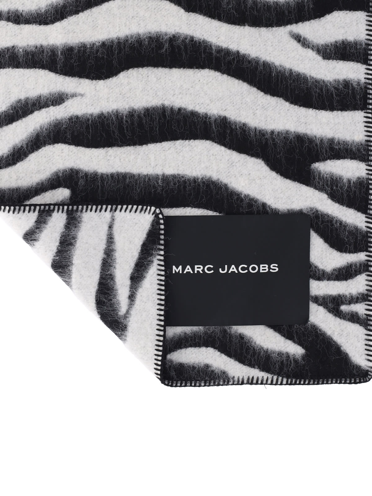 Shop Marc Jacobs Animal Print Intarsia Scarf In White