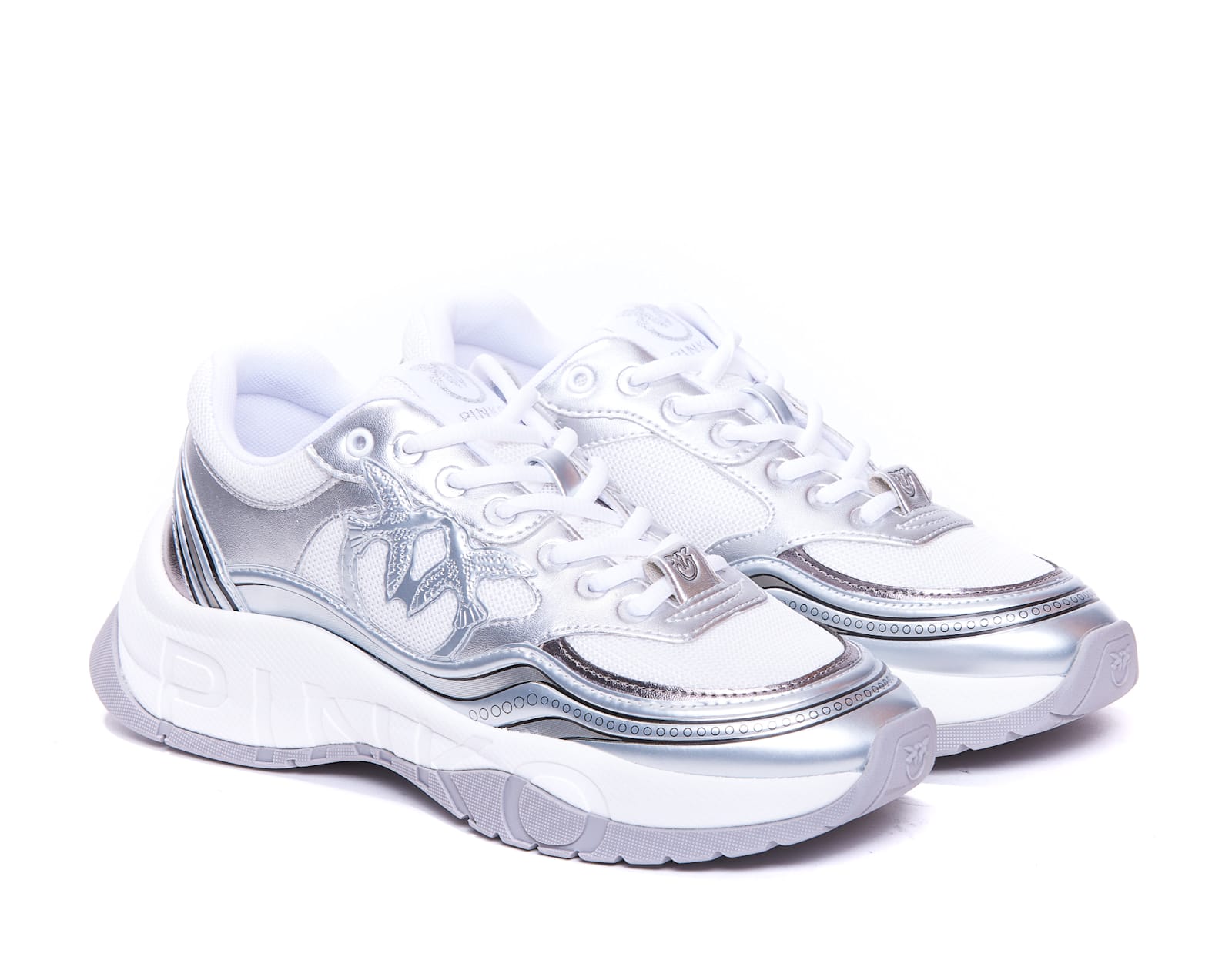 Shop Pinko Glammy 04 Sneakers In Silver