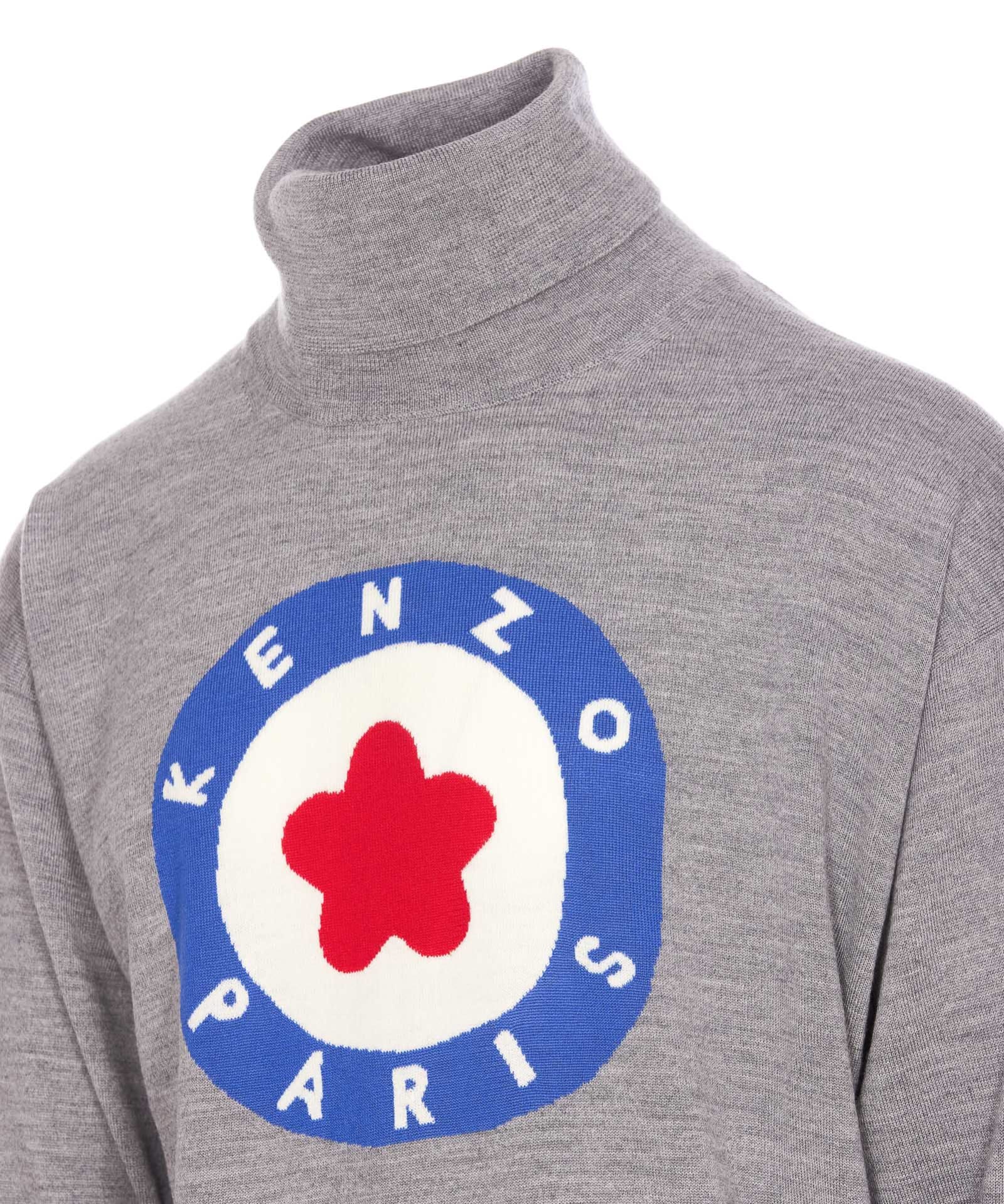 Shop Kenzo Target Sweater In Gris Perle