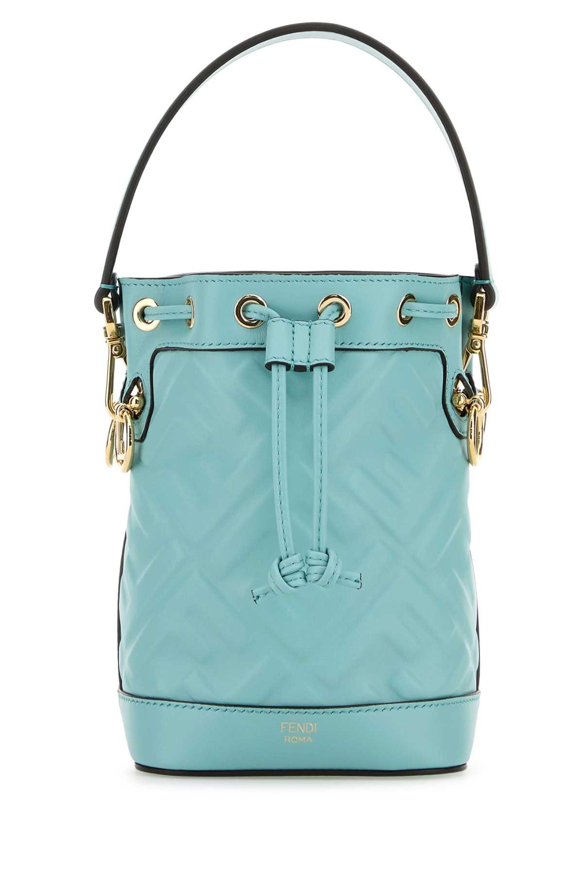 Shop Fendi Light Blue Leather Mon Tresor Bucket Bag In Azzurro