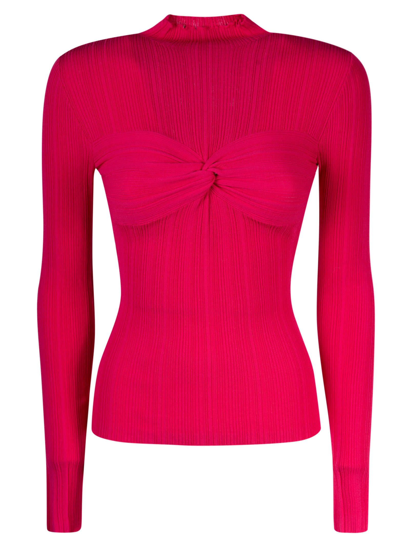 Twinset Pleated Sweater In Bright Rose