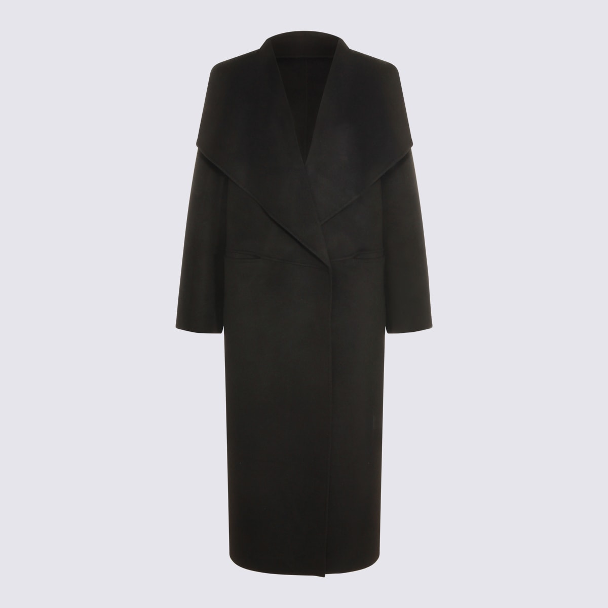 Totême Black Wool Coat In Black