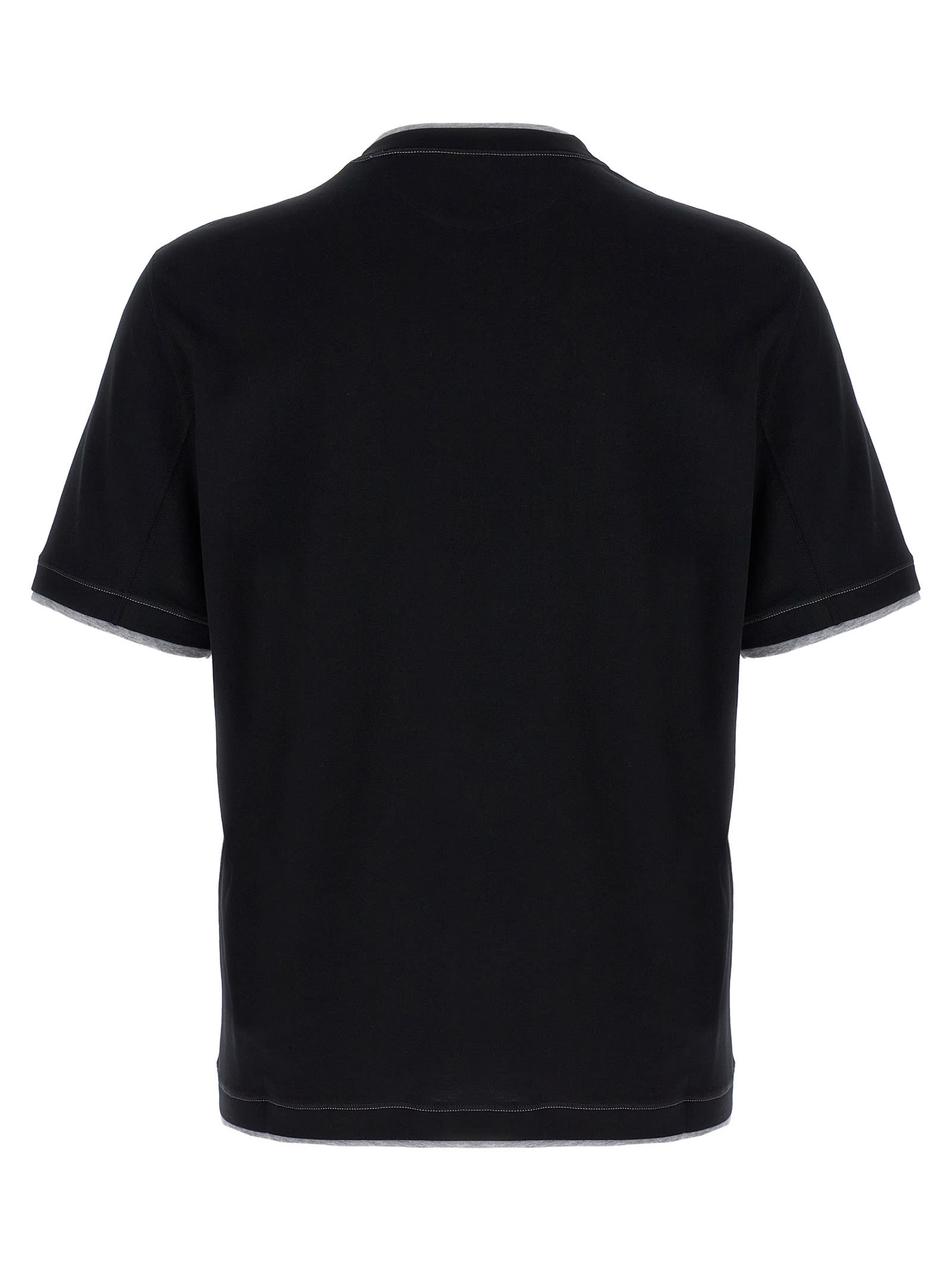 Shop Brunello Cucinelli Layered T-shirt In Black