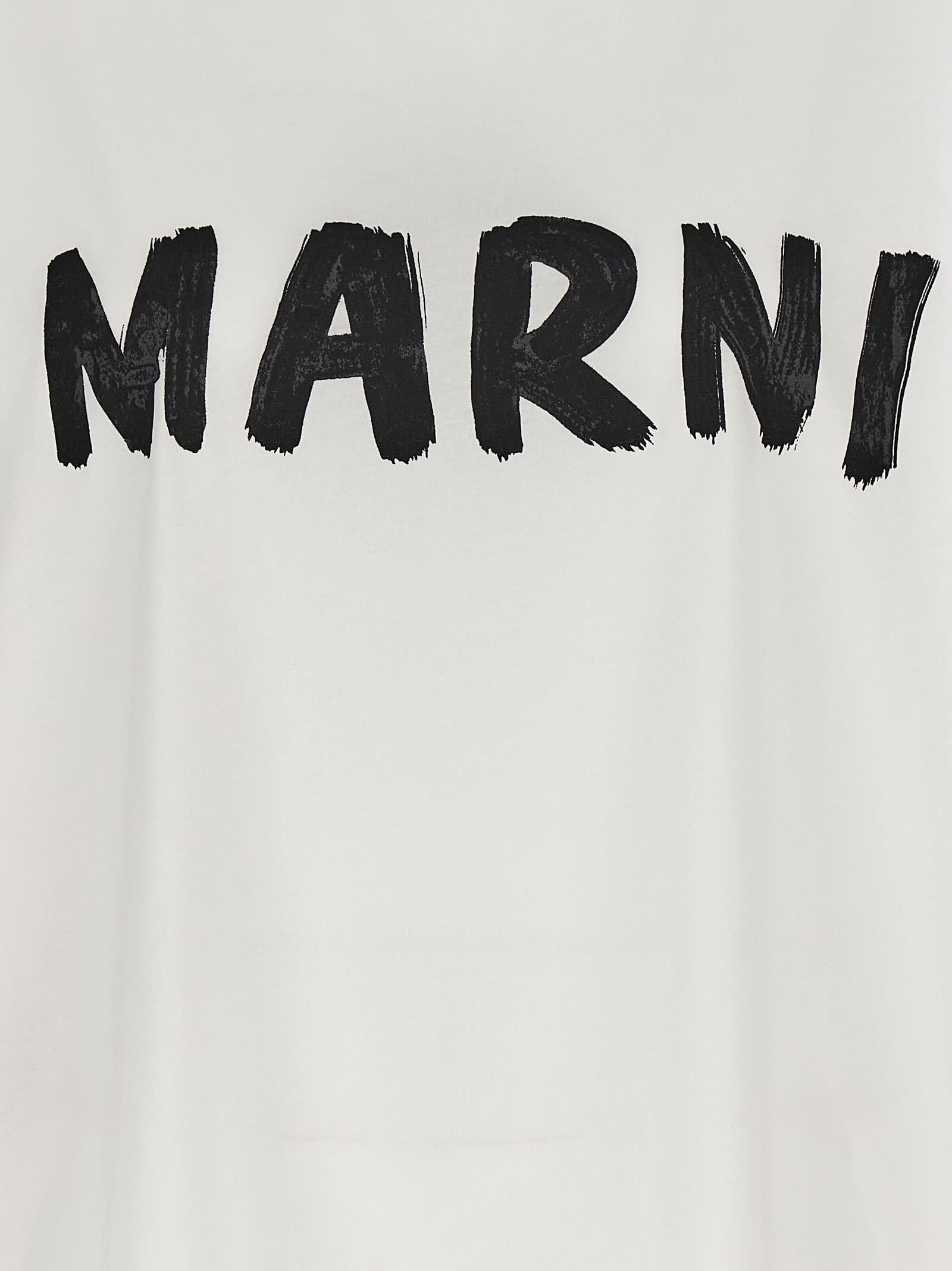 Shop Marni Logo Print T-shirt In White/black