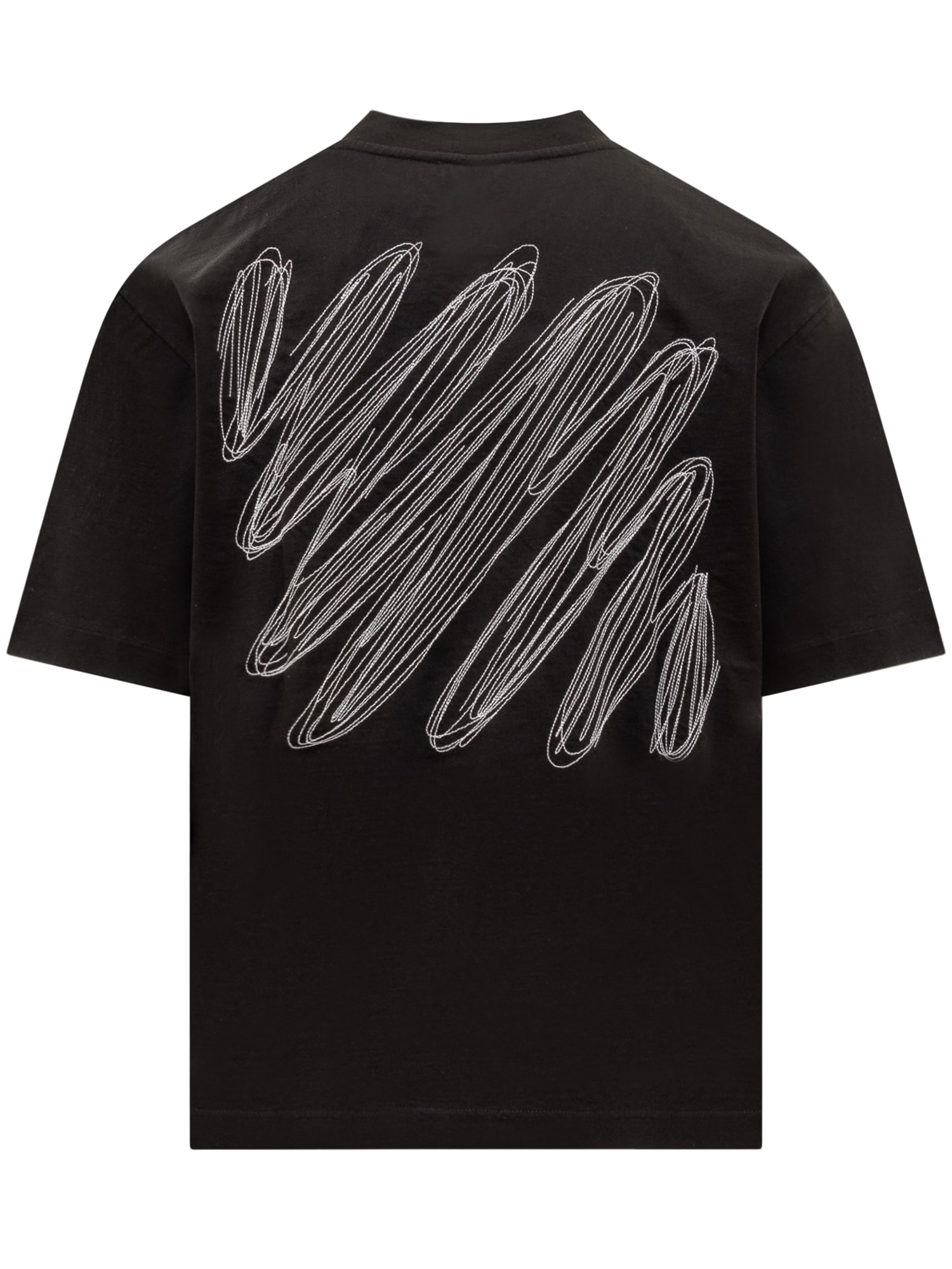 Shop Off-white Scribble Skate Logo T-shirt In Black White