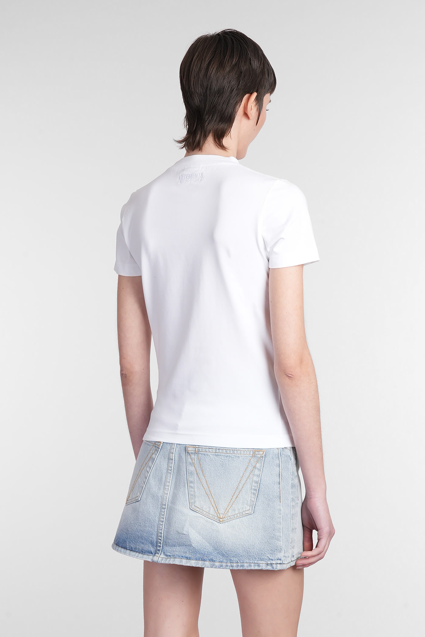 VETEMENTS T-SHIRT IN WHITE COTTON