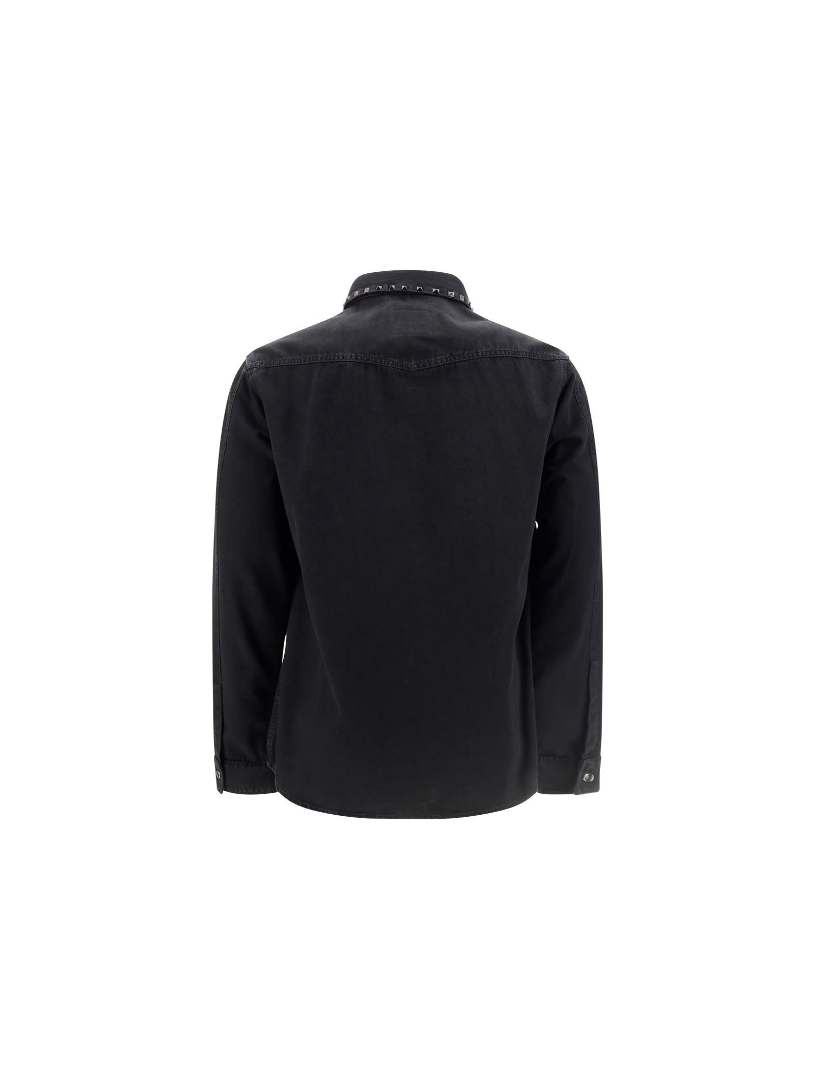 Shop Valentino Studs Shirt In Black