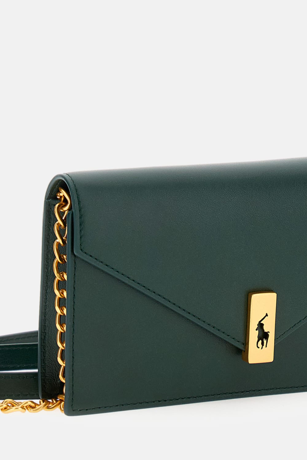 Polo Ralph Lauren Polo Id Leather Chain Wallet And Bag In Green