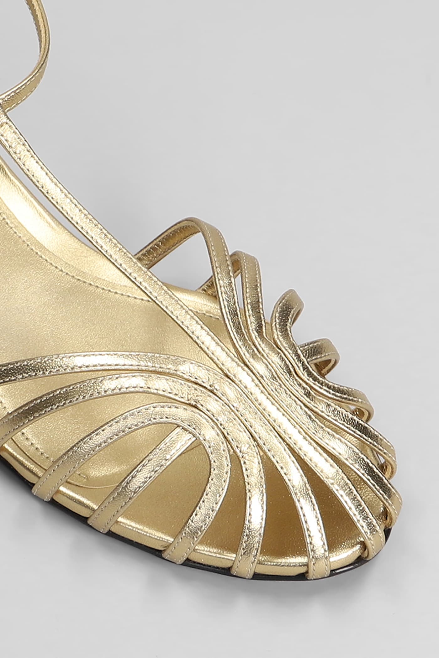 Alevì Elena 005 Flats In Gold Leather In Gold