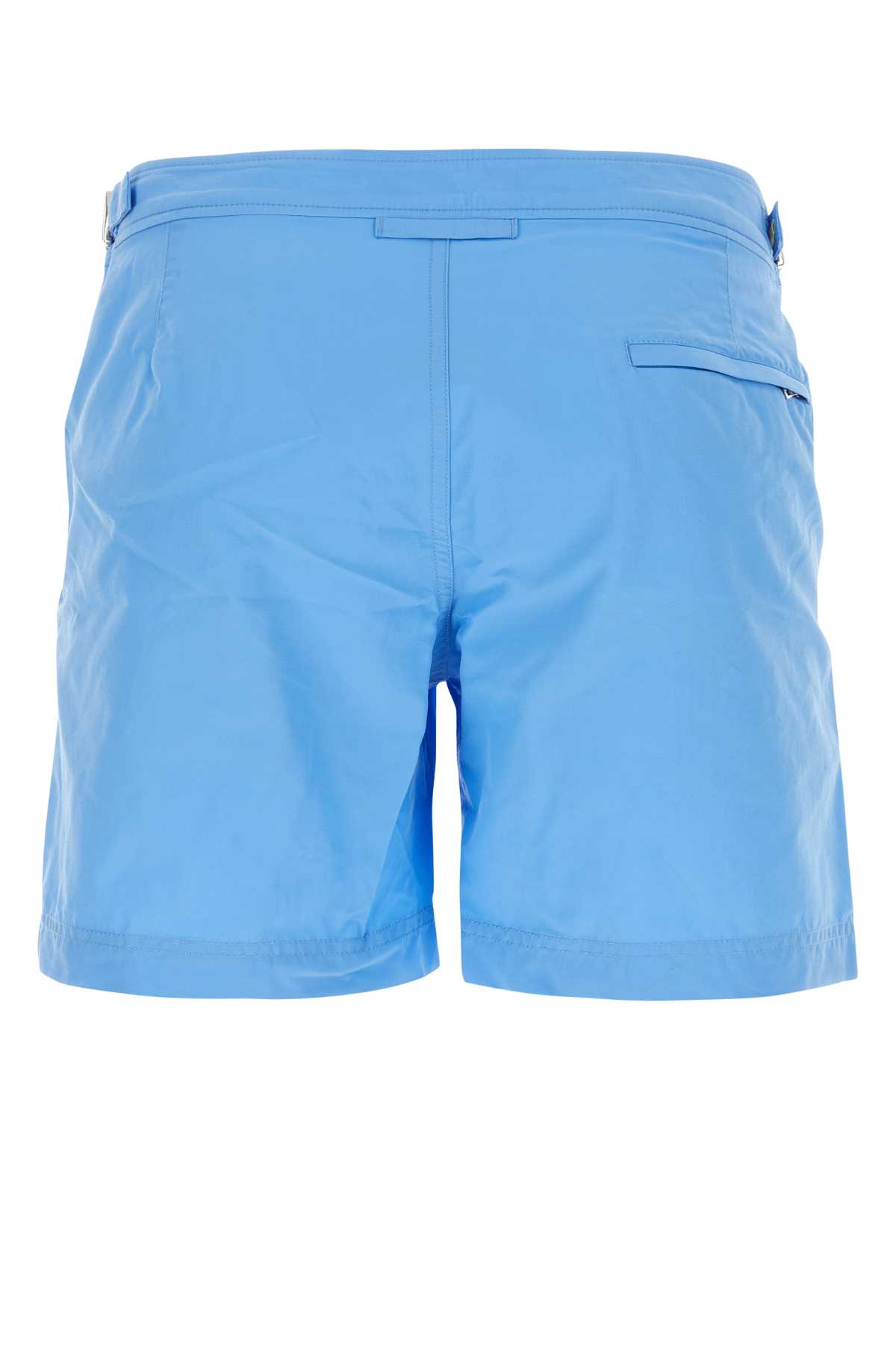 Shop Orlebar Brown Light-blue Polyester Bulldog Swimming Shorts In Rivieraii