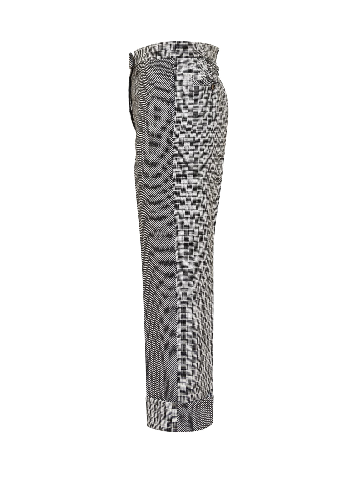 Shop Thom Browne Classic Check Trousers In White/black