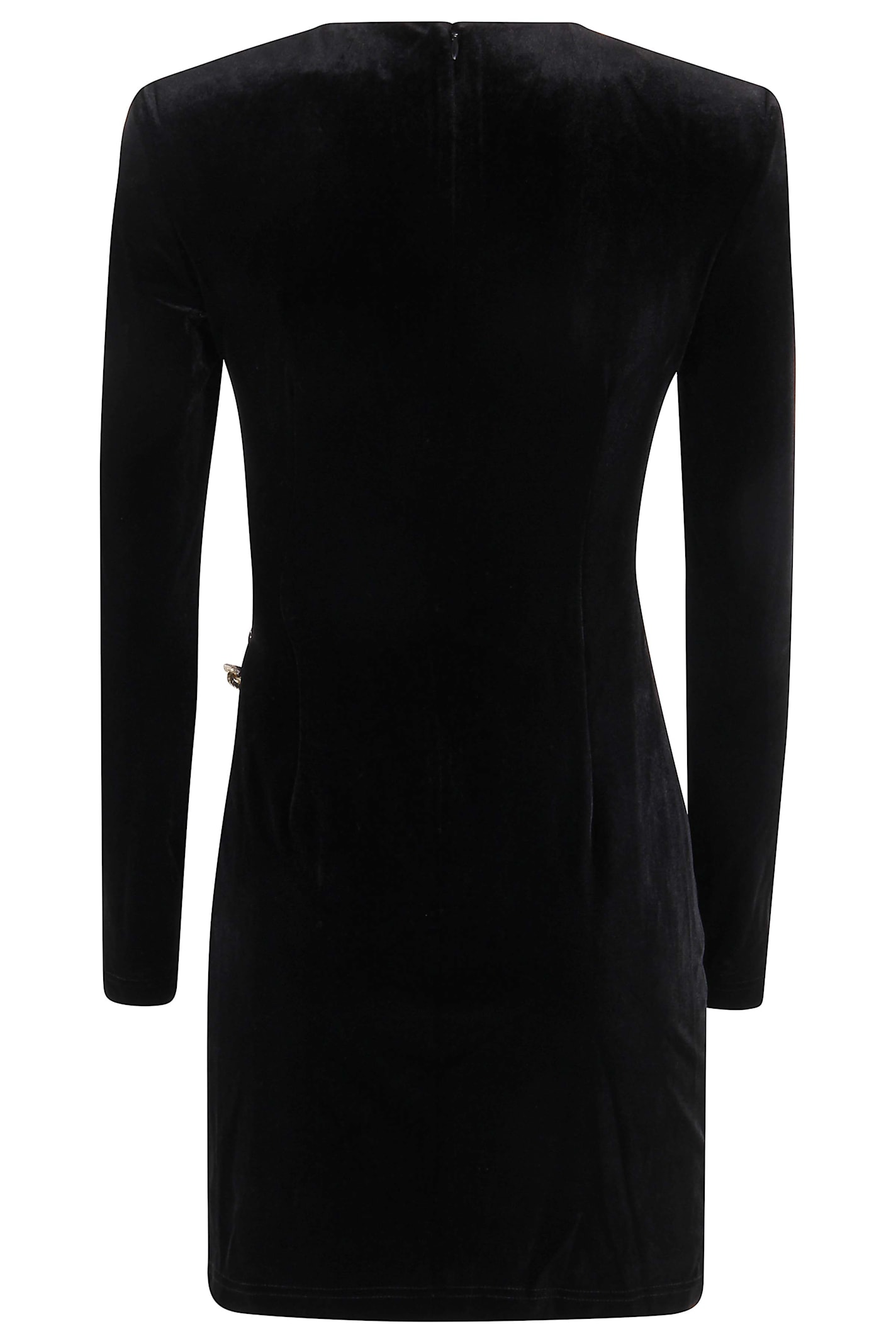Self-portrait Black Velvet Embellished Mini Dress In Black