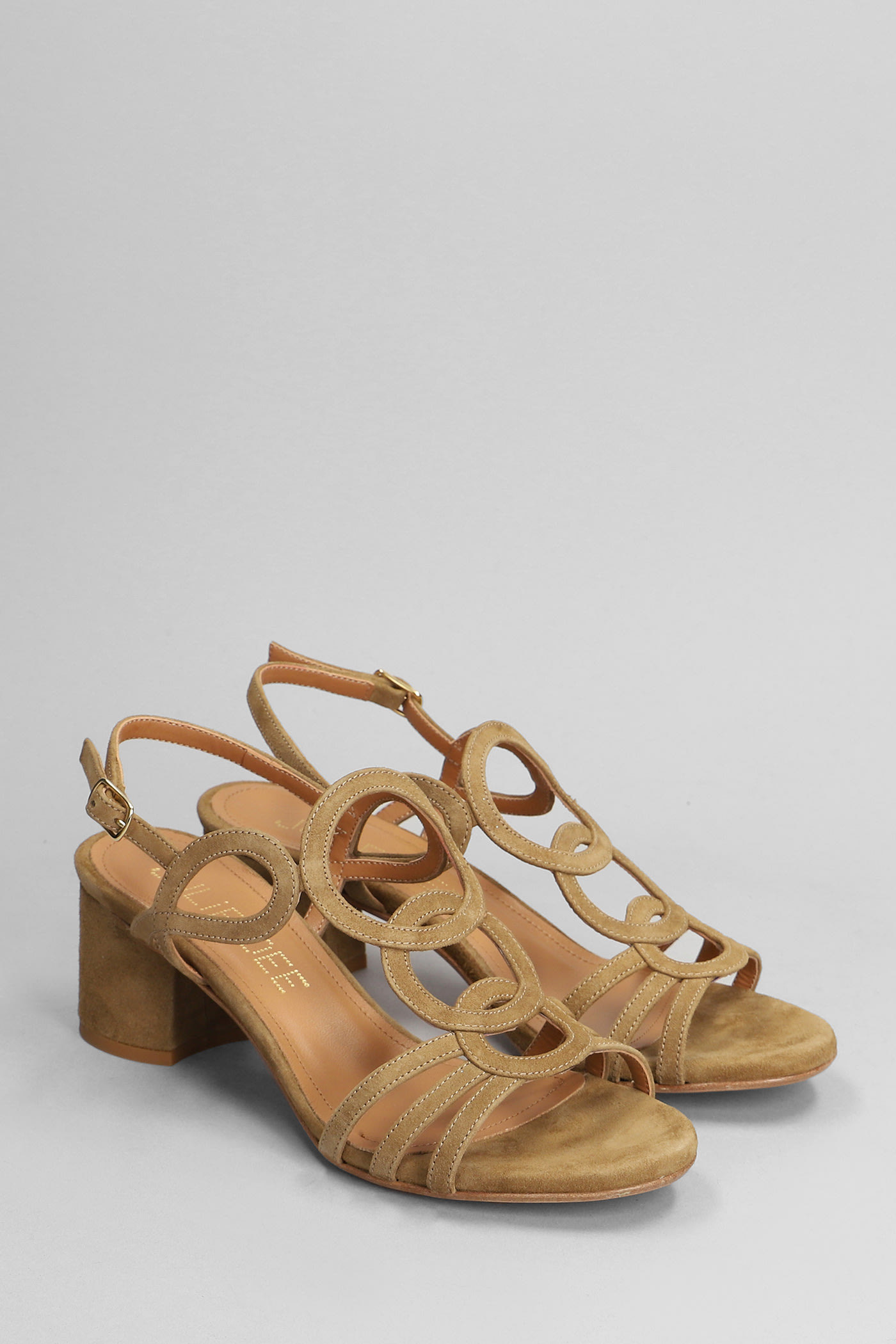 Shop Julie Dee Sandals In Leather Color Suede