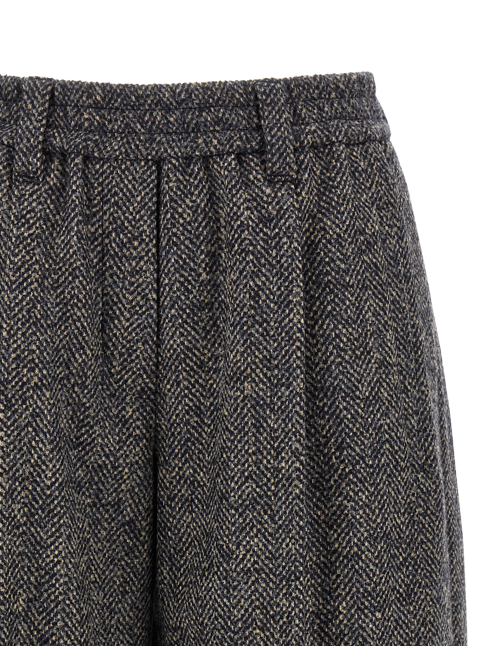 Brunello Cucinelli Wool Bermuda Shorts In Gray