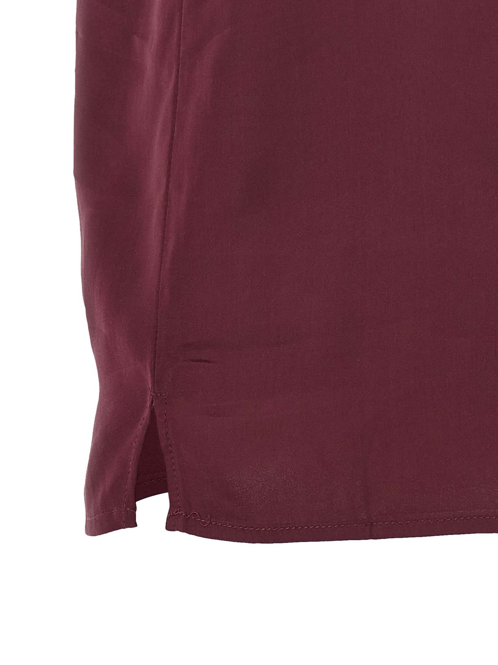 Twinset Lace-trimmed Top In Burgundy