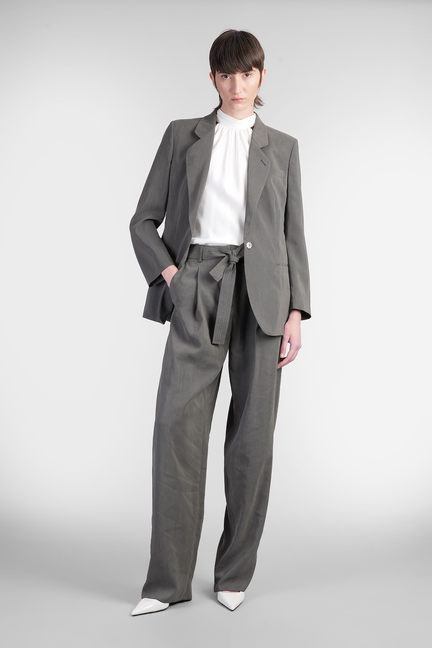 GIORGIO ARMANI BLAZER IN GREEN SILK