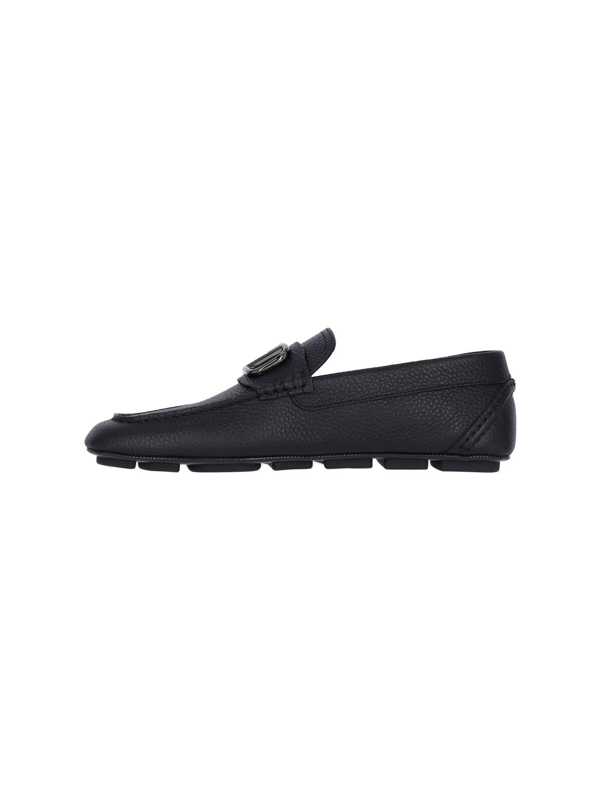 Valentino Vlogo Loafers In Black