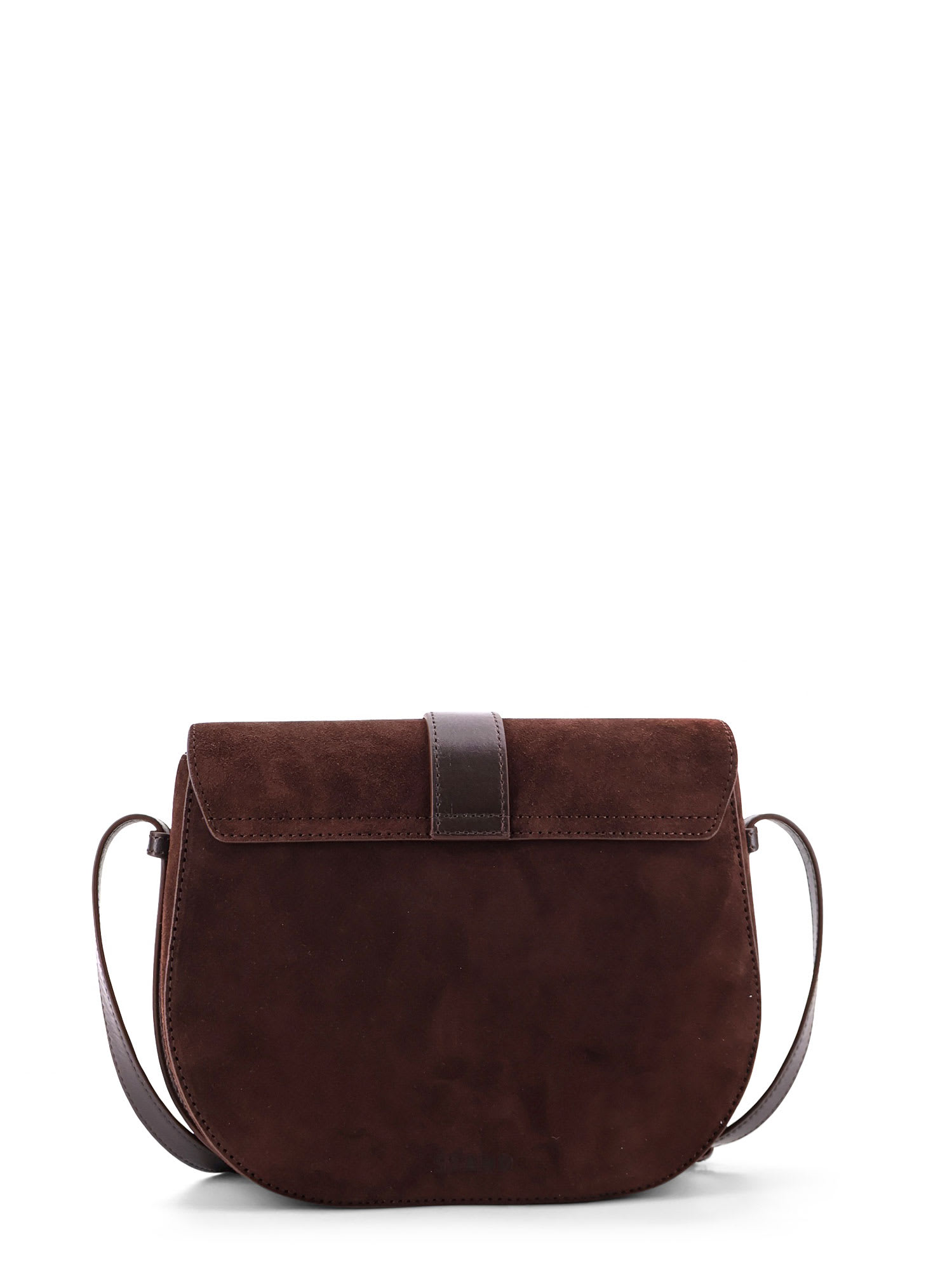 Staud Bella Saddle Suede Crossbody Bag In Brown