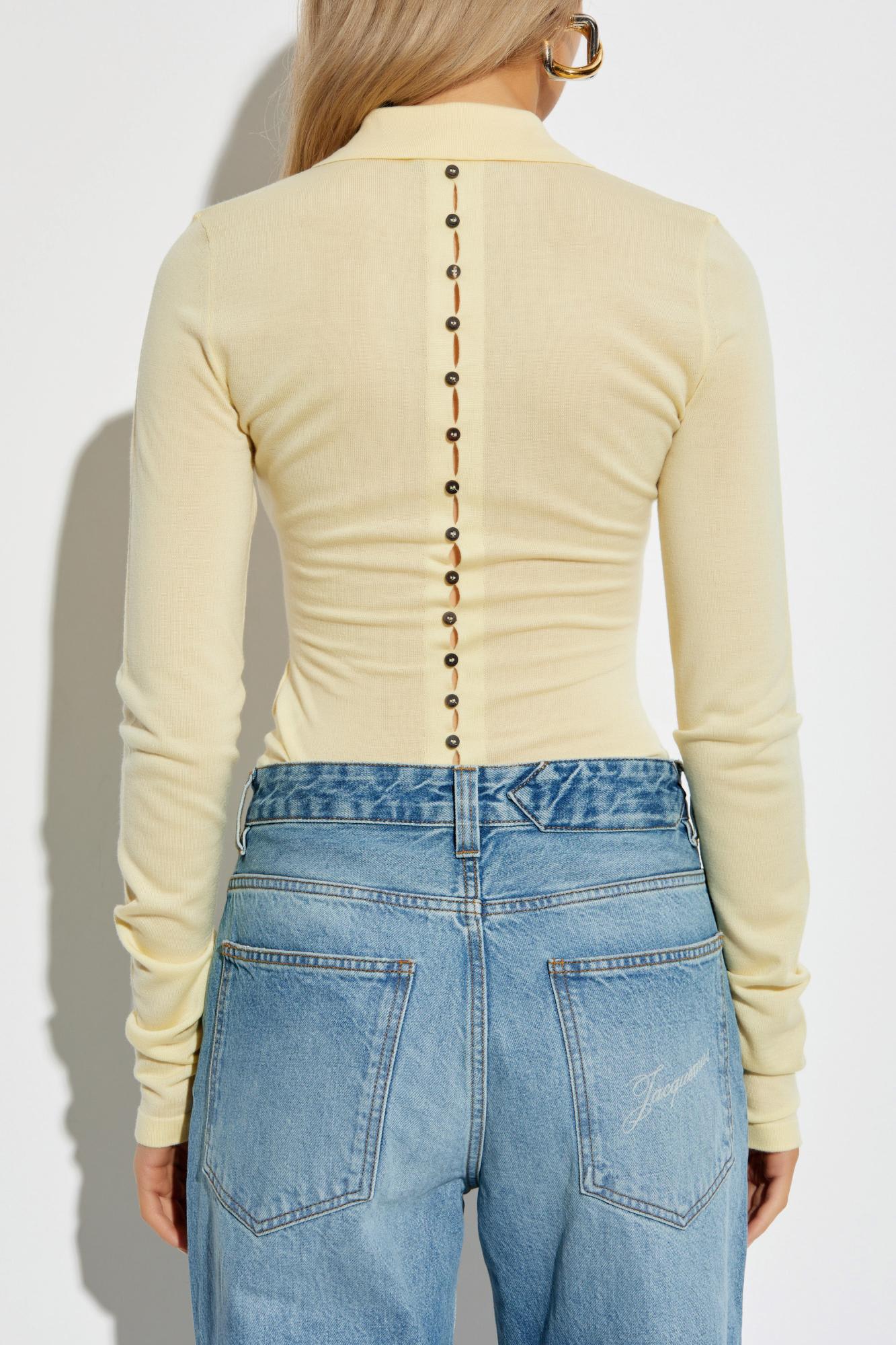 Jacquemus Merino Wool Polo Sweater Merino ml In Neutral