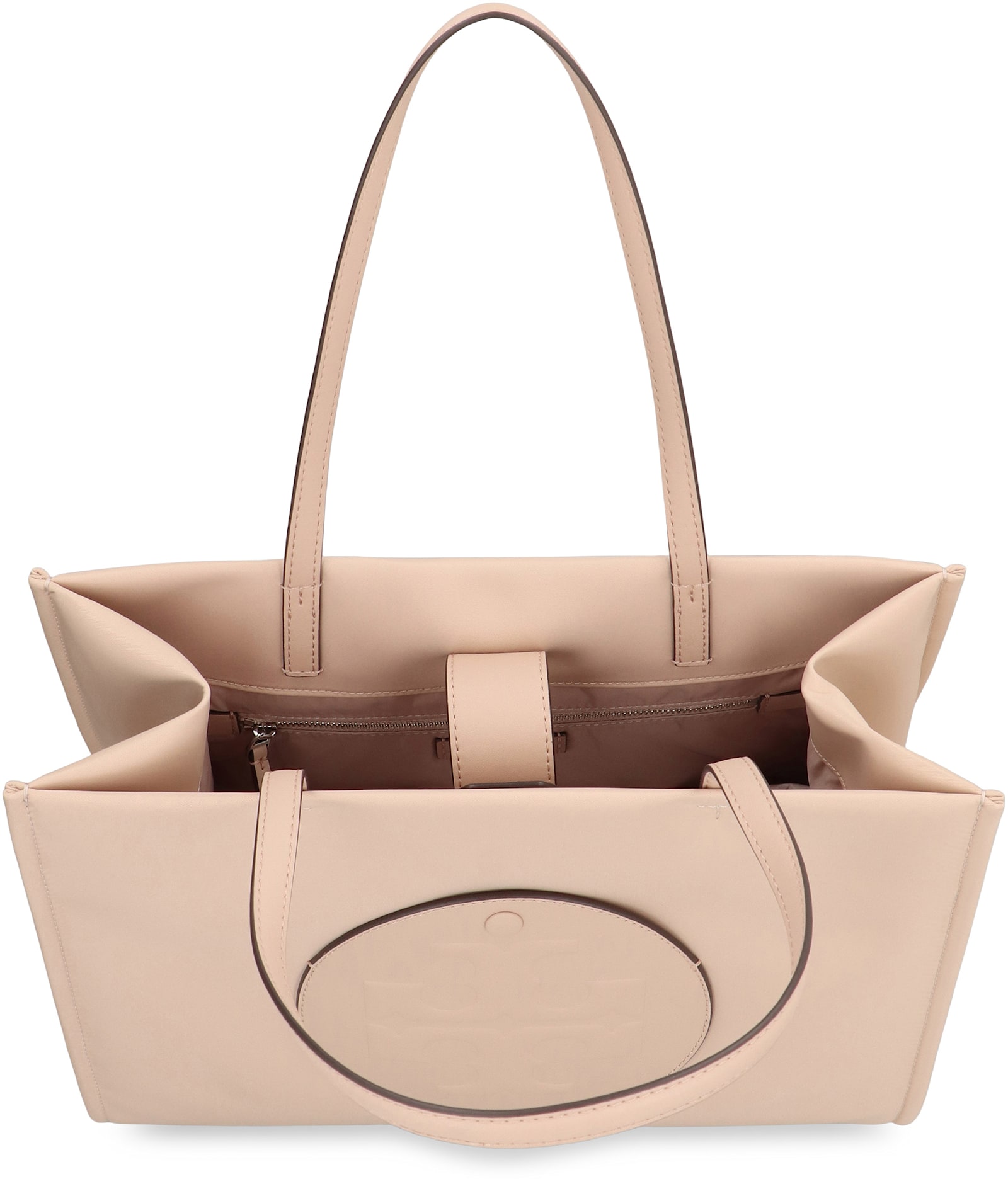 Tory Burch Small Ella Embossed Tote Bag In Nude
