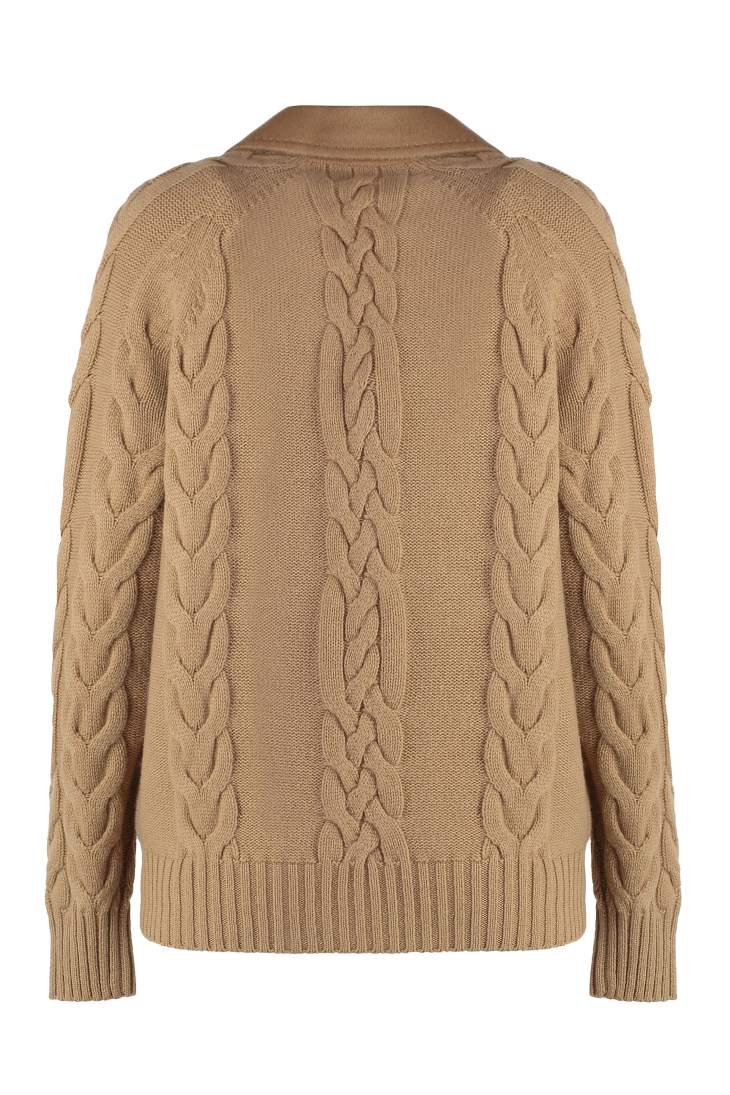 Shop Max Mara Micio Double-breasted Wool Jacket In Camel