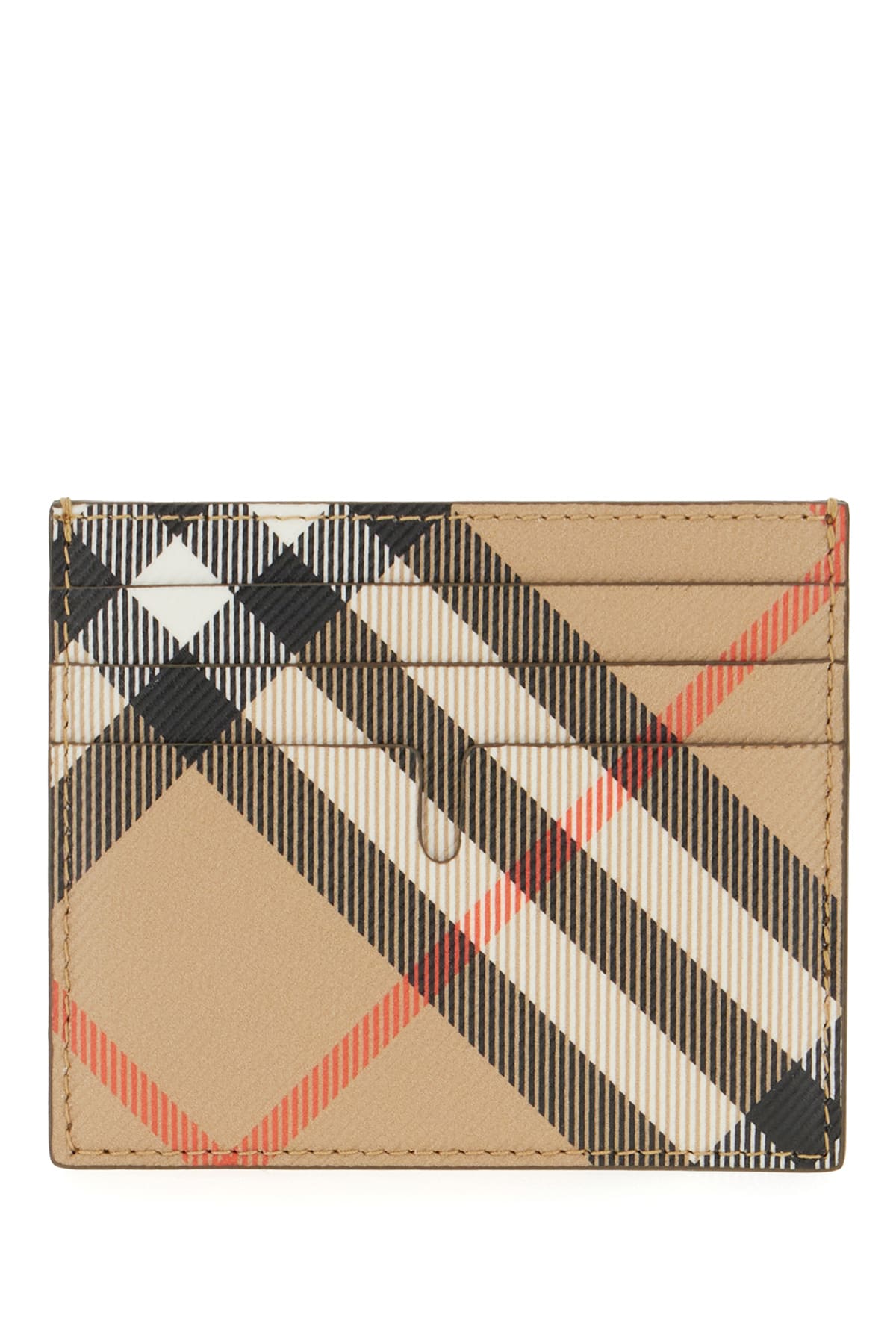 Burberry Printed Fabric Card Holder In Sand