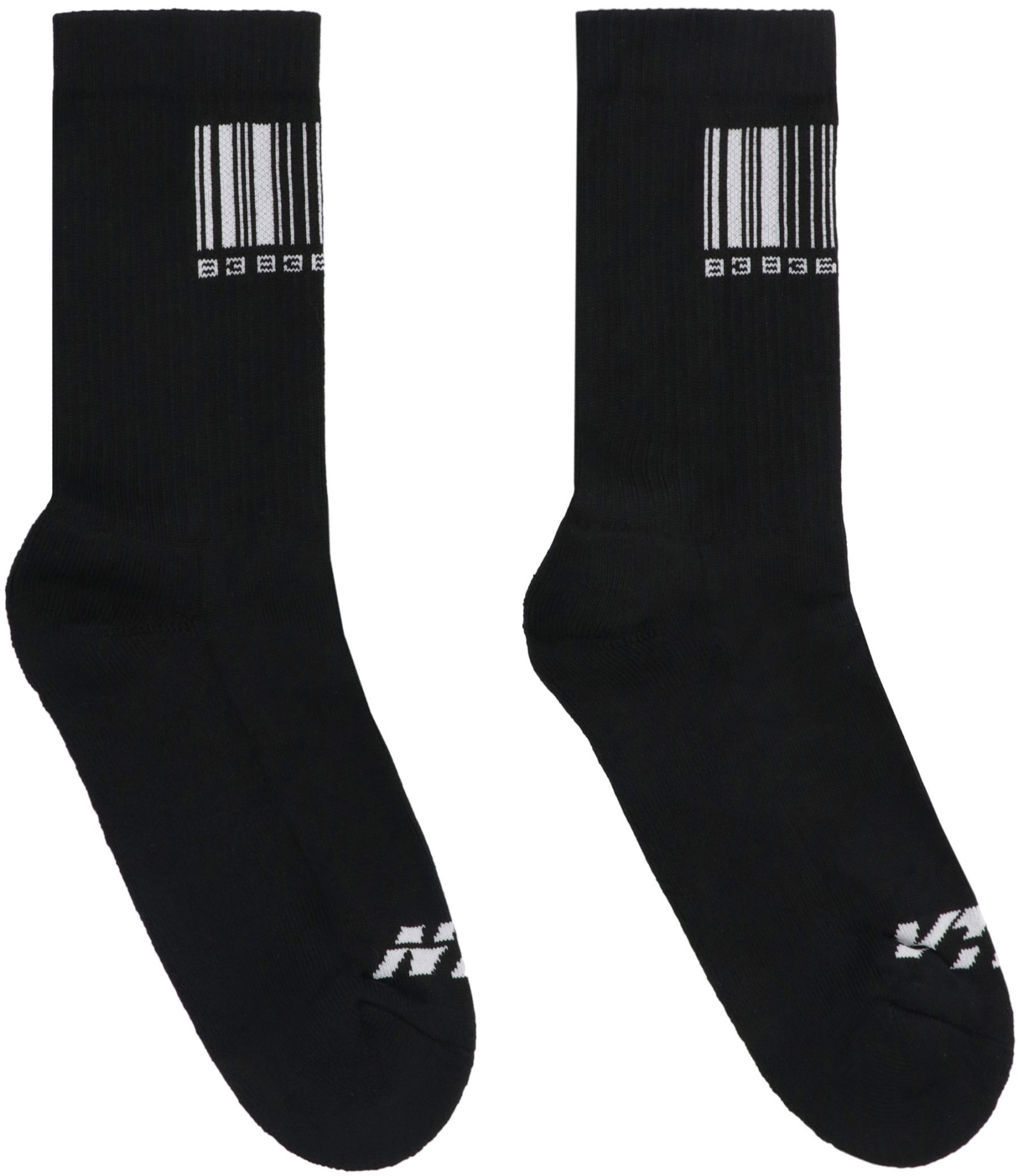 Vetements Logo-pattern Cotton-blend Socks In Black