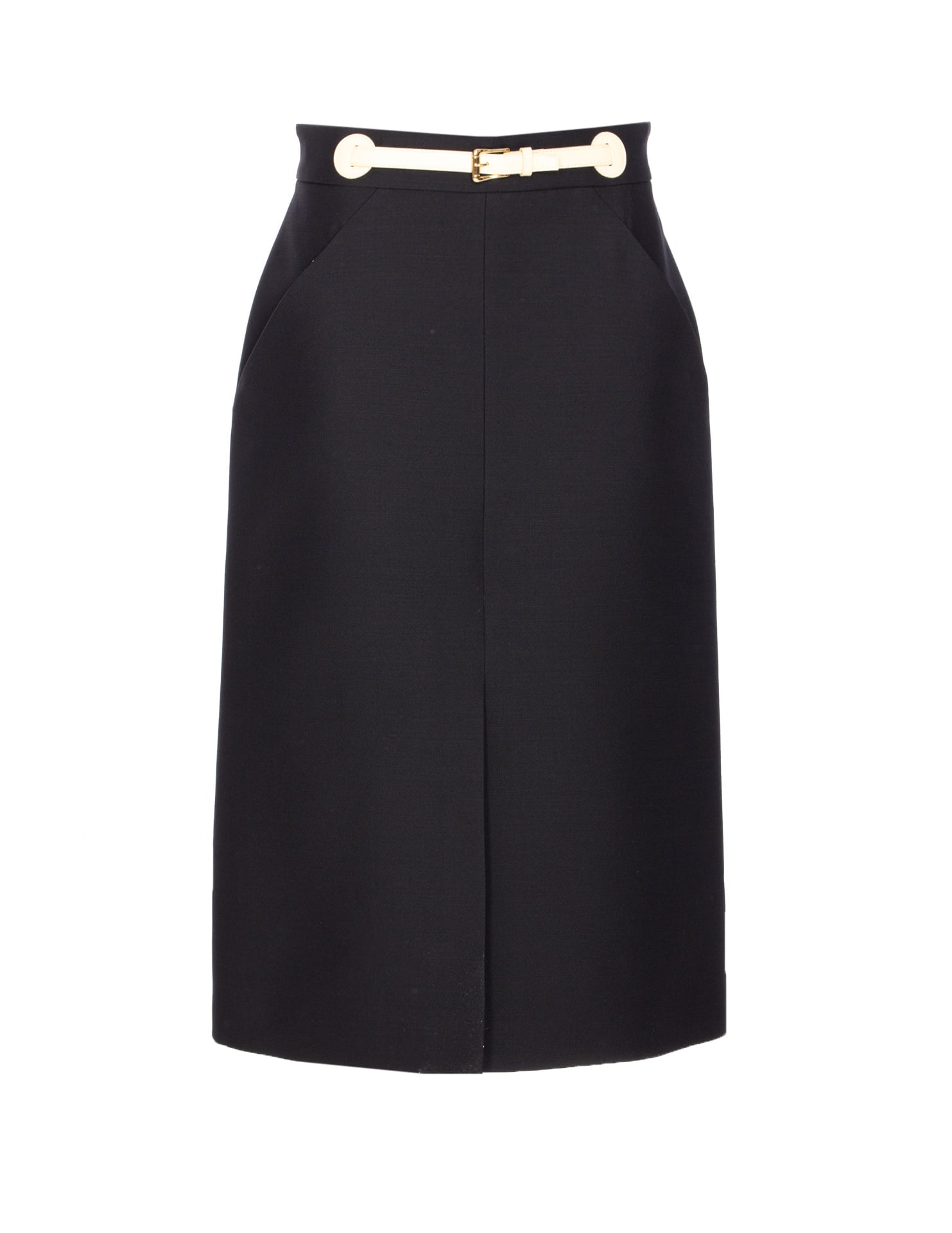 Valentino Garavani Women Skirt With Leather Details In Black