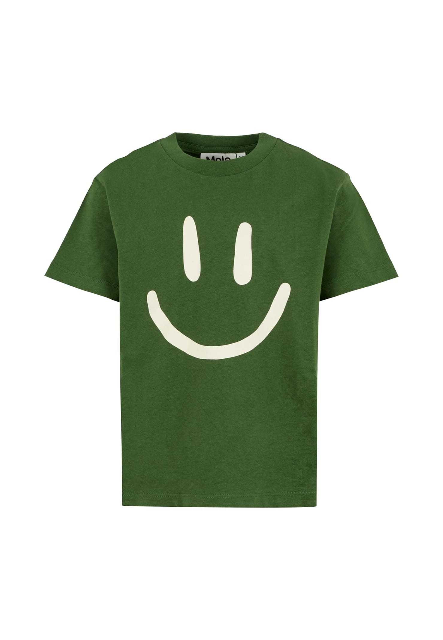 Molo Green T-shirt For Kids With Smiley In Green