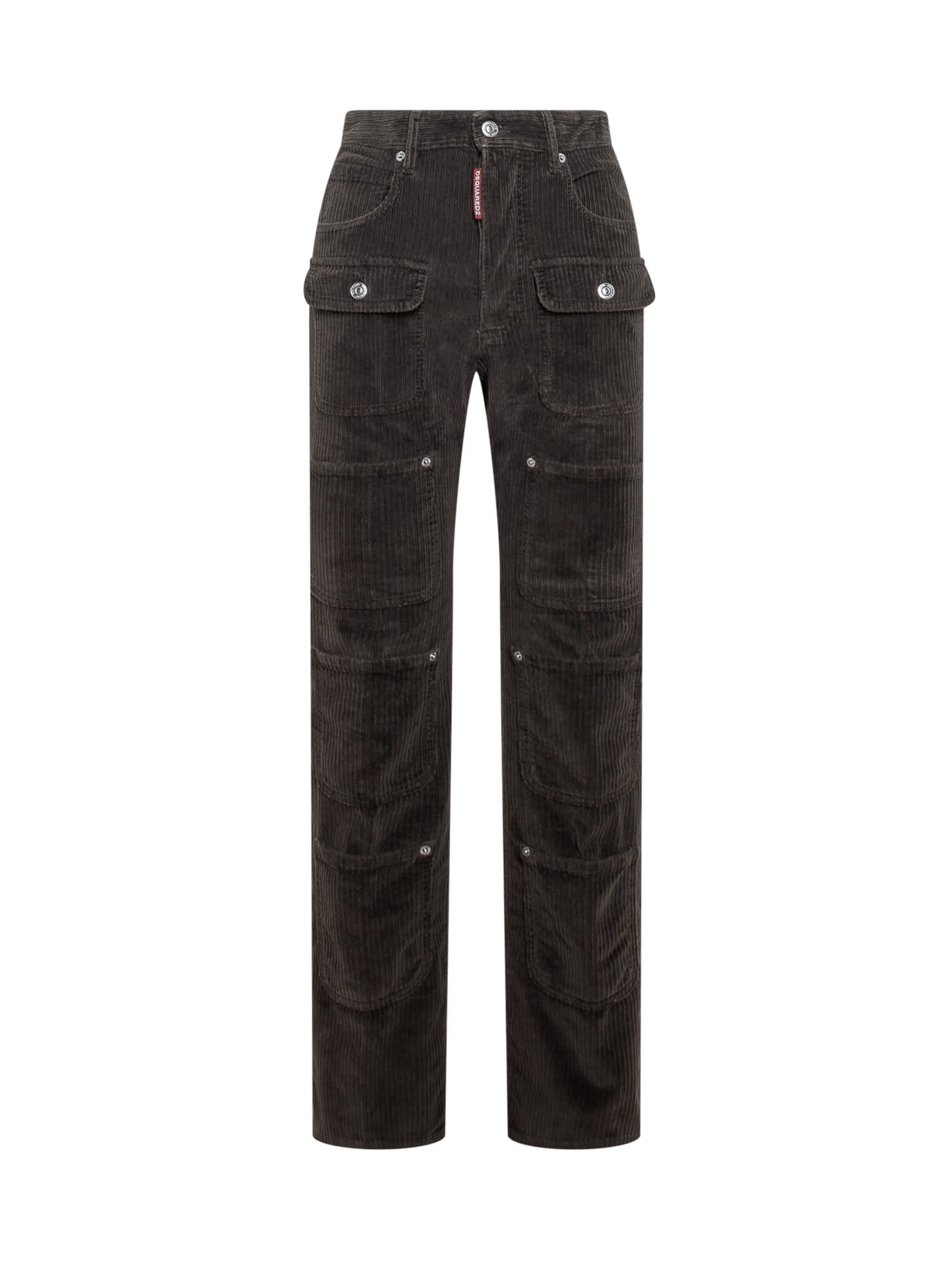 Shop Dsquared2 Multi-pockets Trousers In Dark Brown