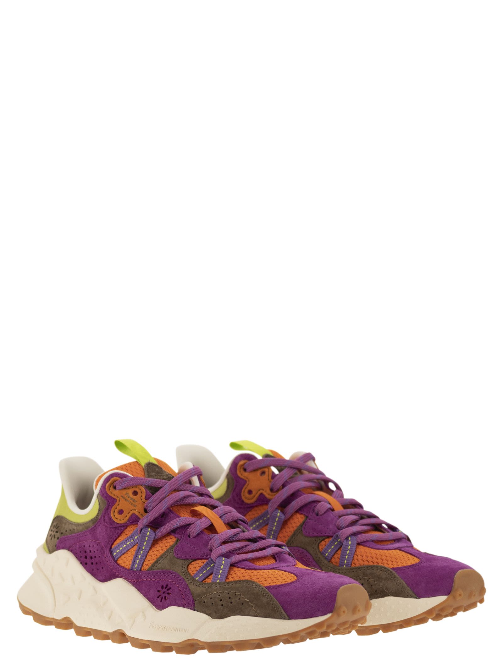Shop Flower Mountain Tiger - Sneakers In Suede And Technical Fabric In Fuchsia