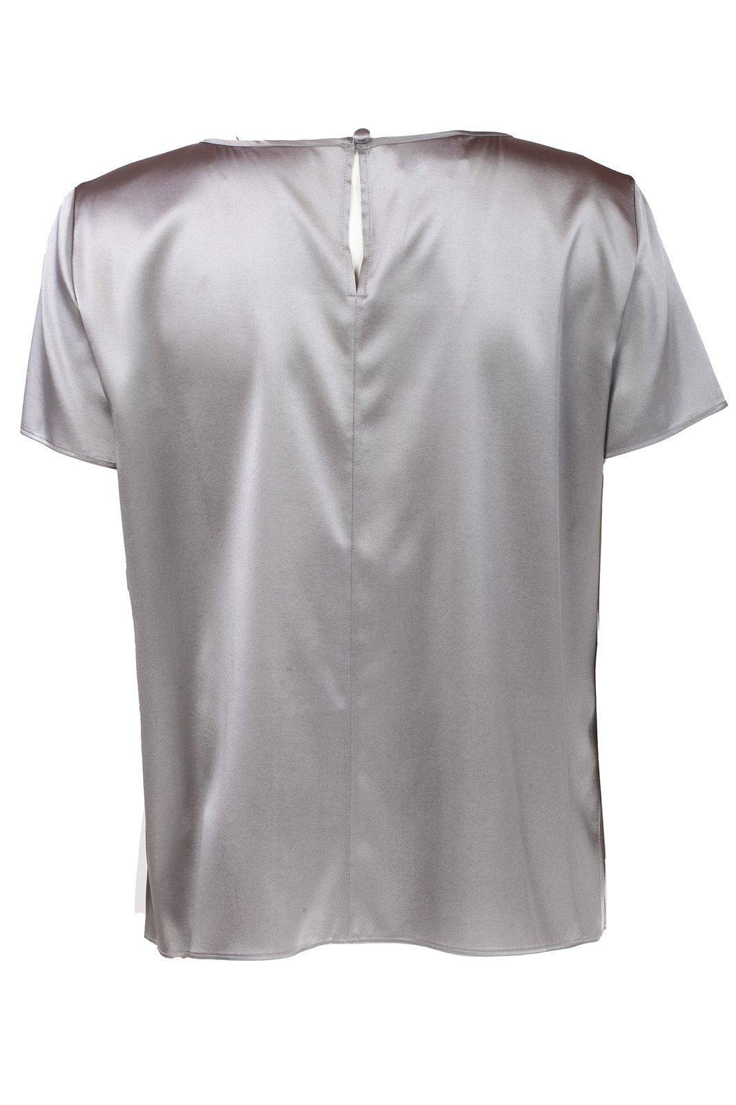 Shop Emporio Armani Crewenck Lightweight Satin T-shirt In Grey