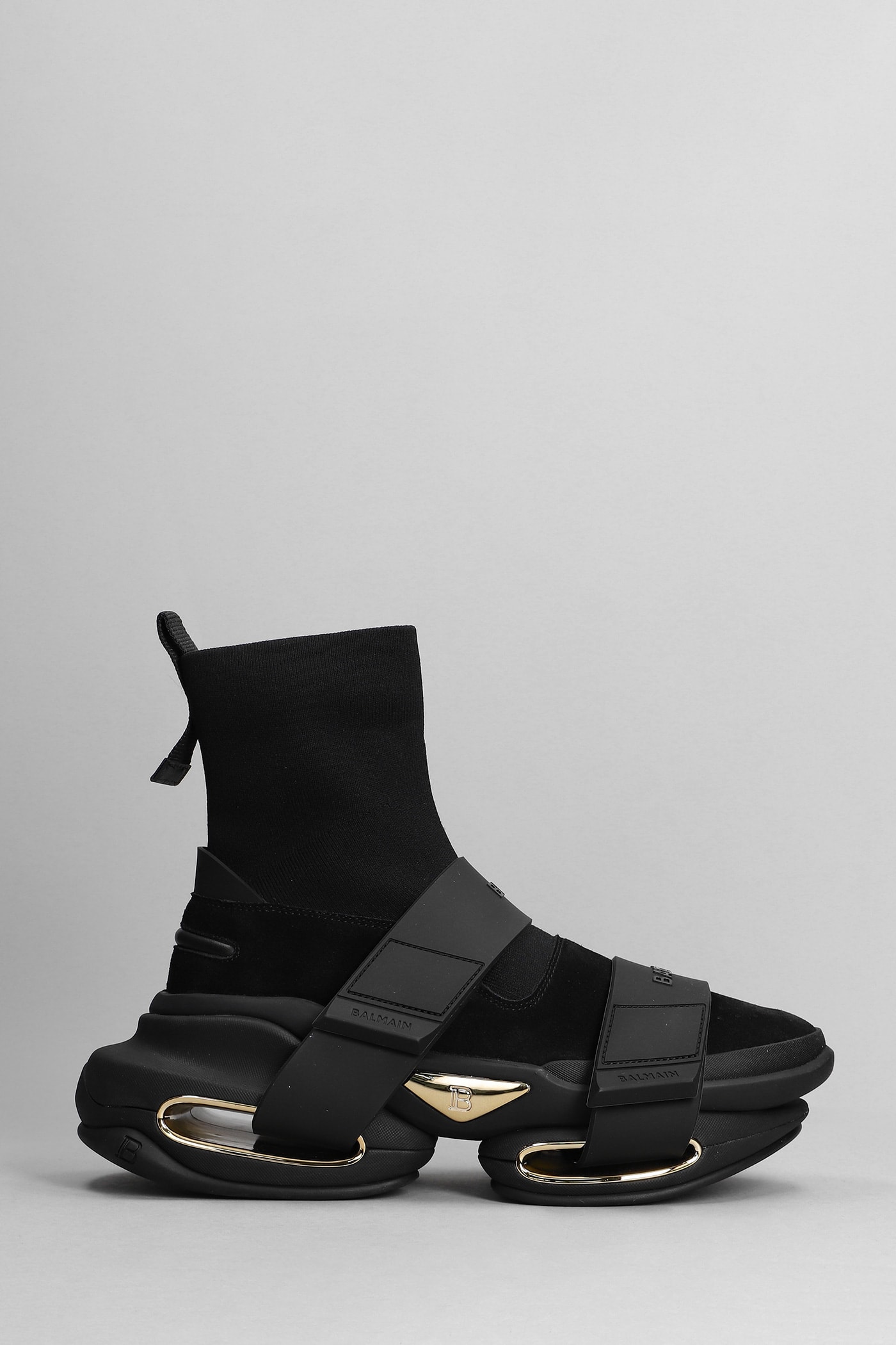 Balmain B-bold Sneakers In Black Polyester