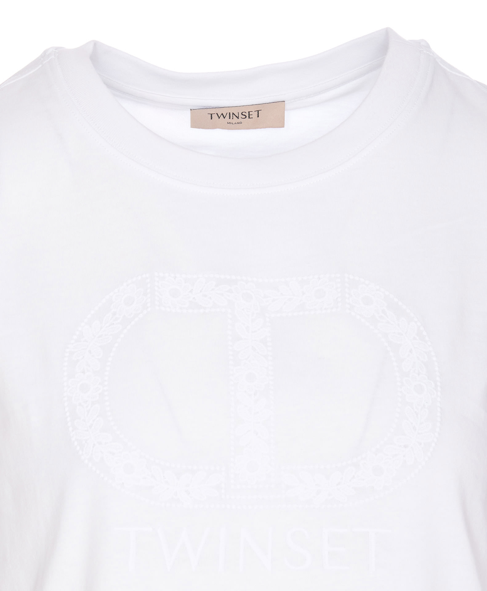 Shop Twinset Logo T-shirt In White