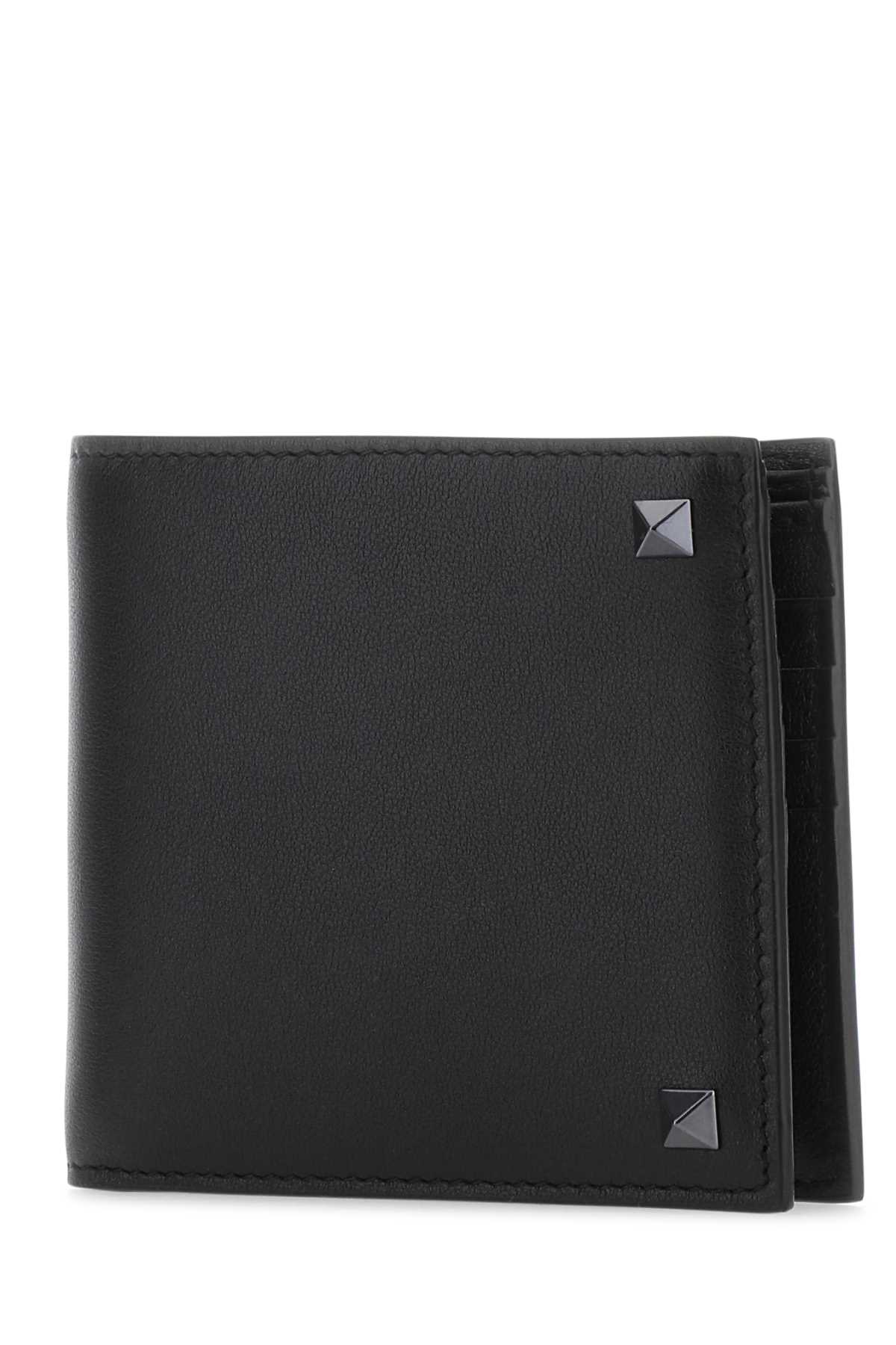 Shop Valentino Black Leather Wallet In 0no