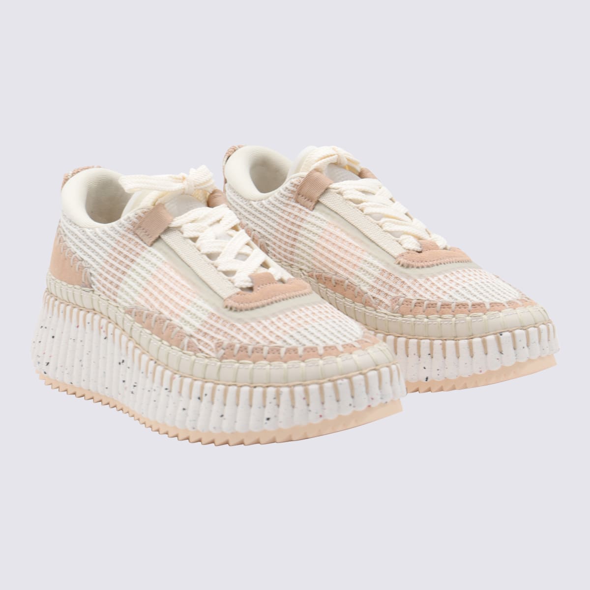 Chloé Nama Beige Mesh Sneakers In Neutral