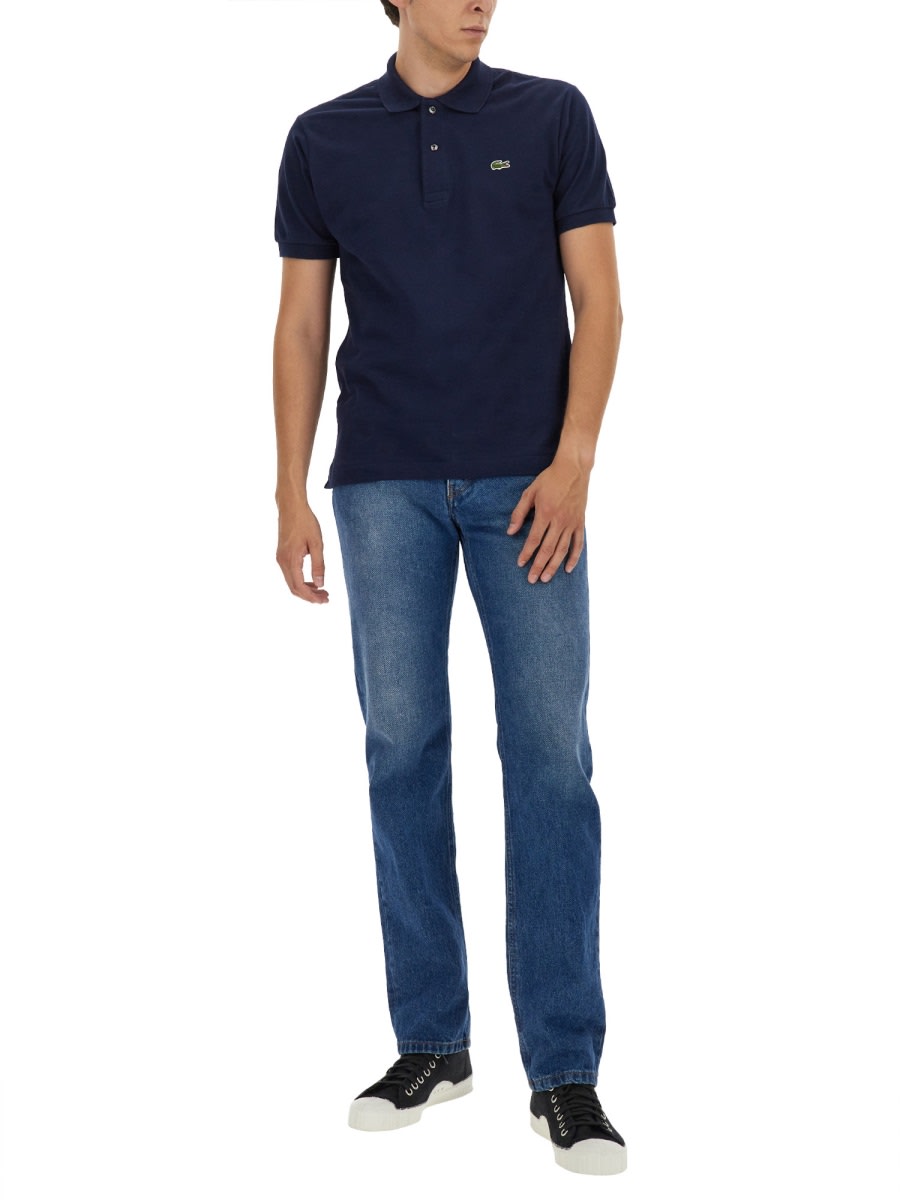Shop Lacoste Polo With Logo In Blu
