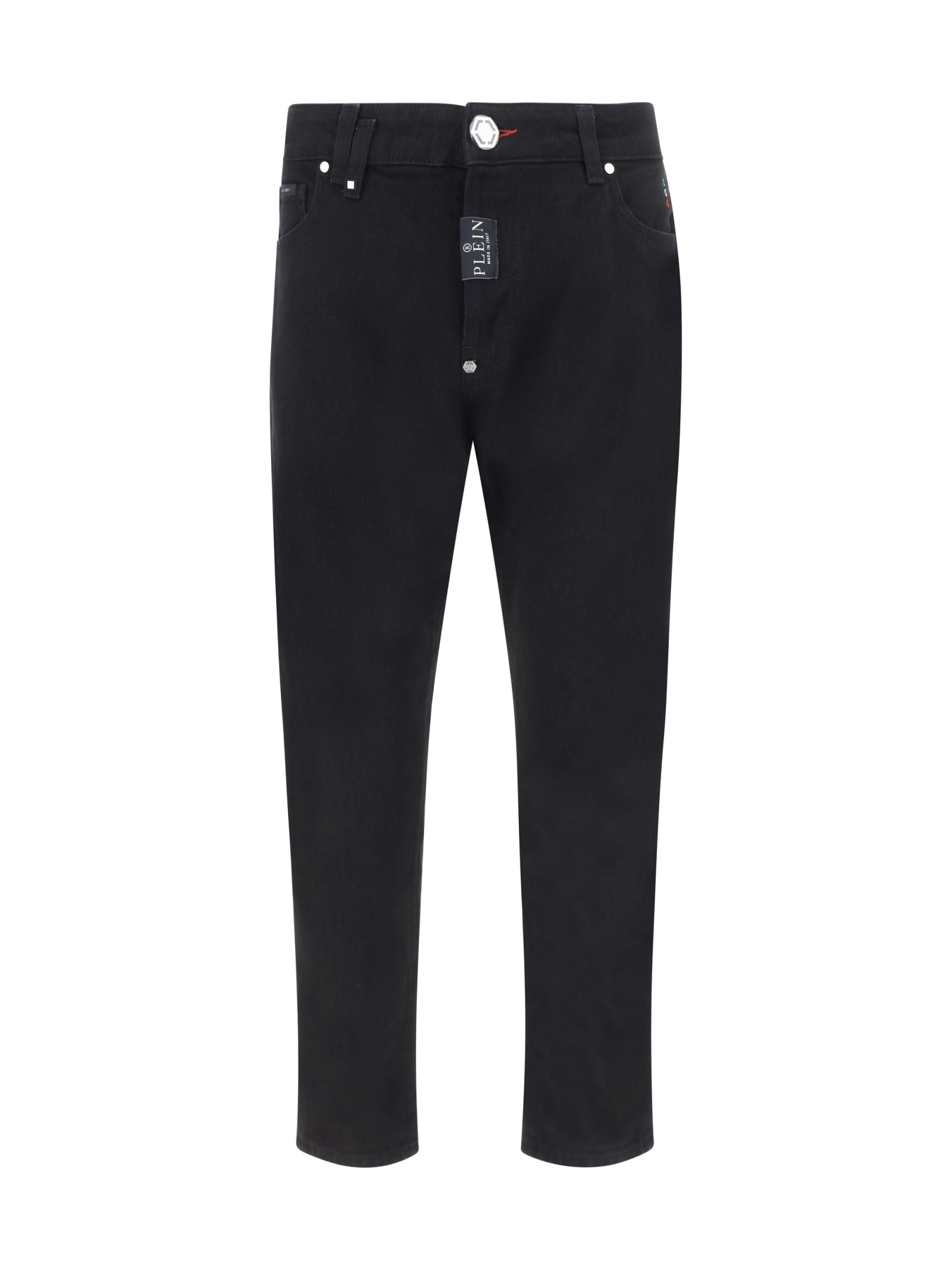 Shop Philipp Plein Denim Pants In Nero