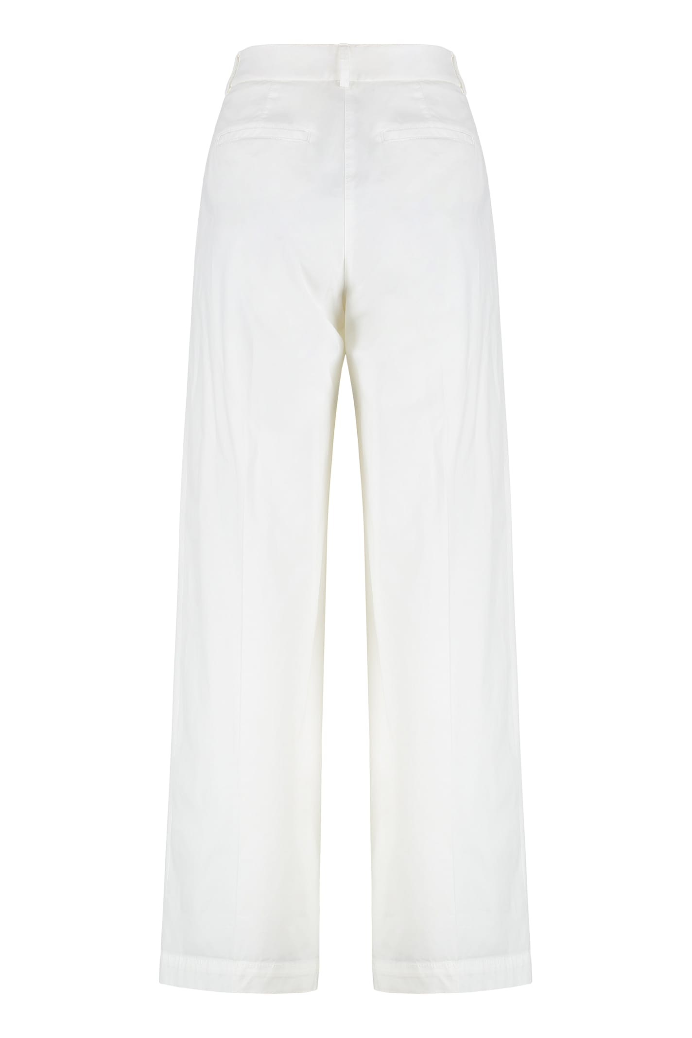 Peserico Side-slit Cropped Stretch Pants In White
