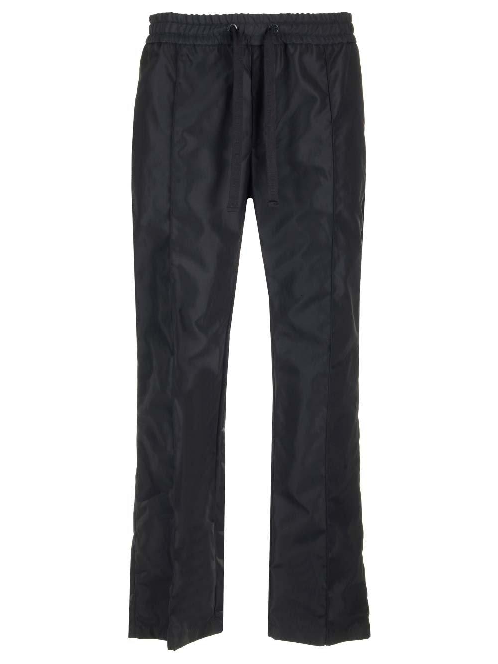 Shop Dolce & Gabbana Drawstring Elastic Waist Pants In Nero