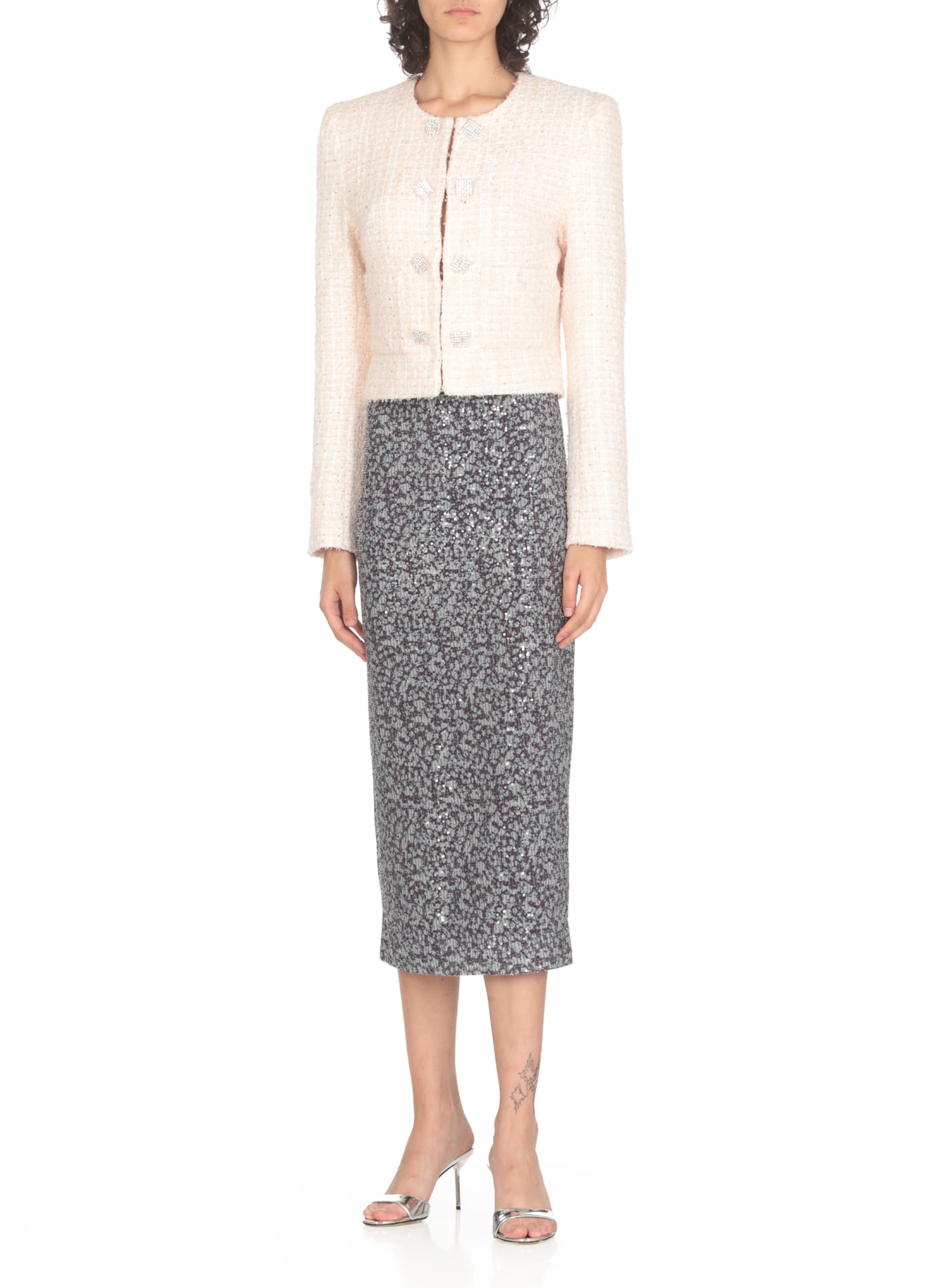 Shop Rotate Birger Christensen Boucle Blazer In Pink