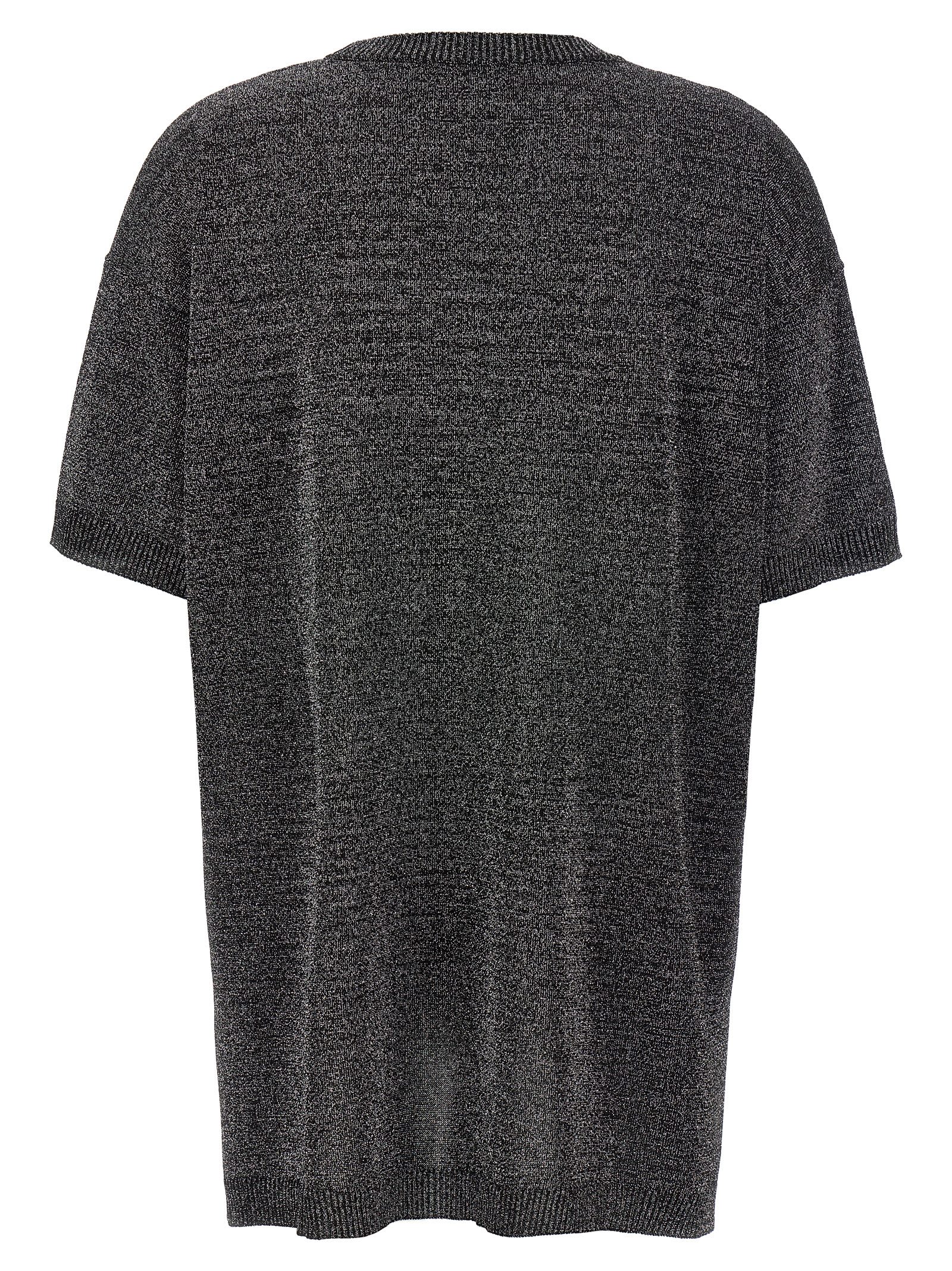 Missoni Metallic Crew Neck Knitwear T-shirt In Gray