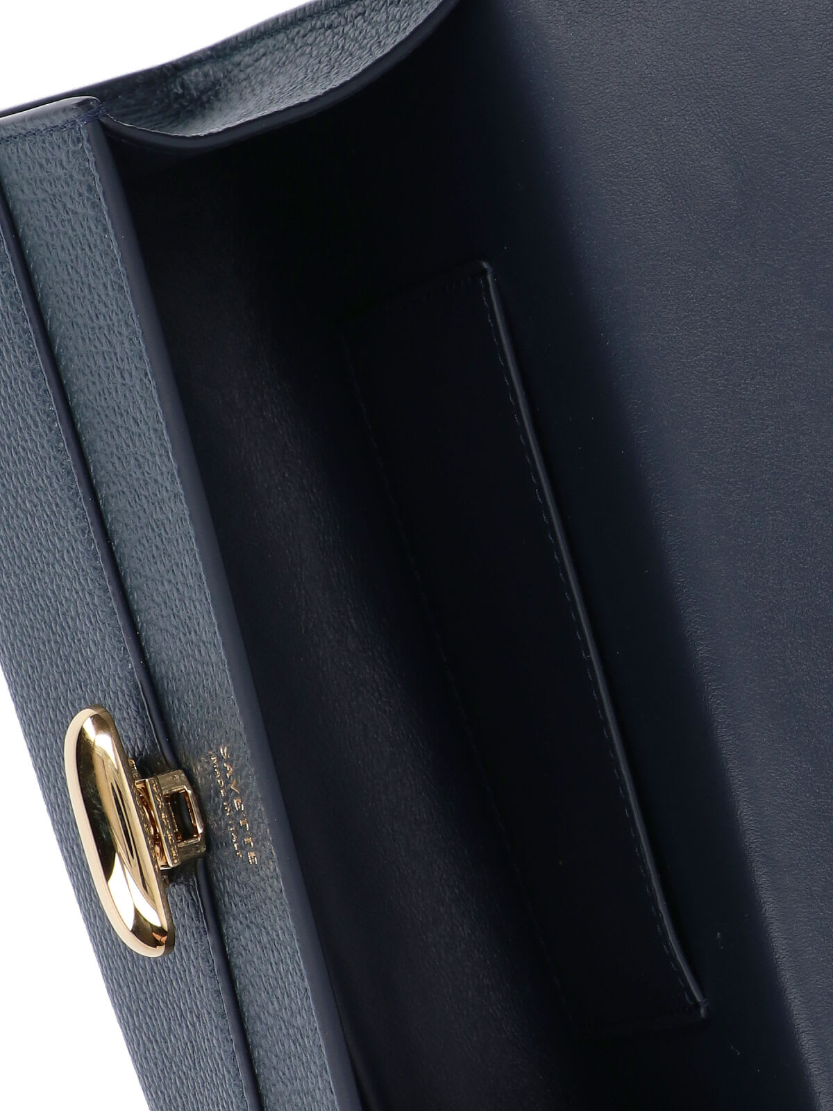 Savette Symmetry Pochette In Grained Calf Leather In Blue