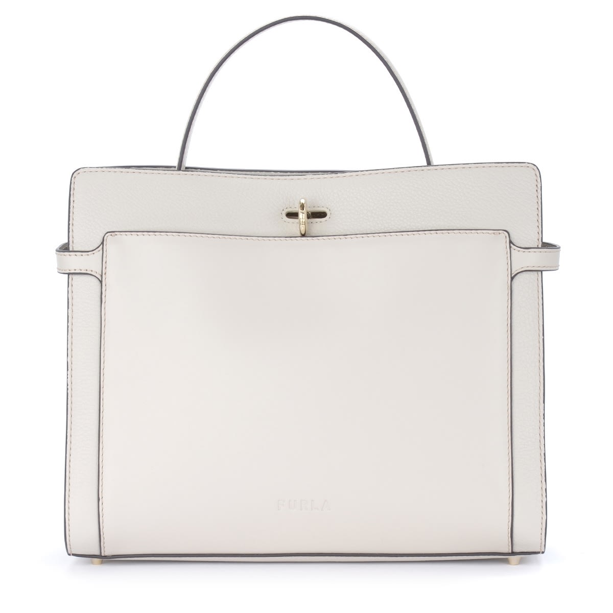 Furla Narciso M Shopping Bag In Grey Leather