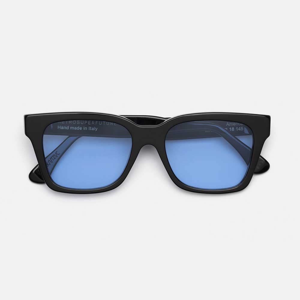 Shop Retrosuperfuture Eyewear In Nero/azzurro