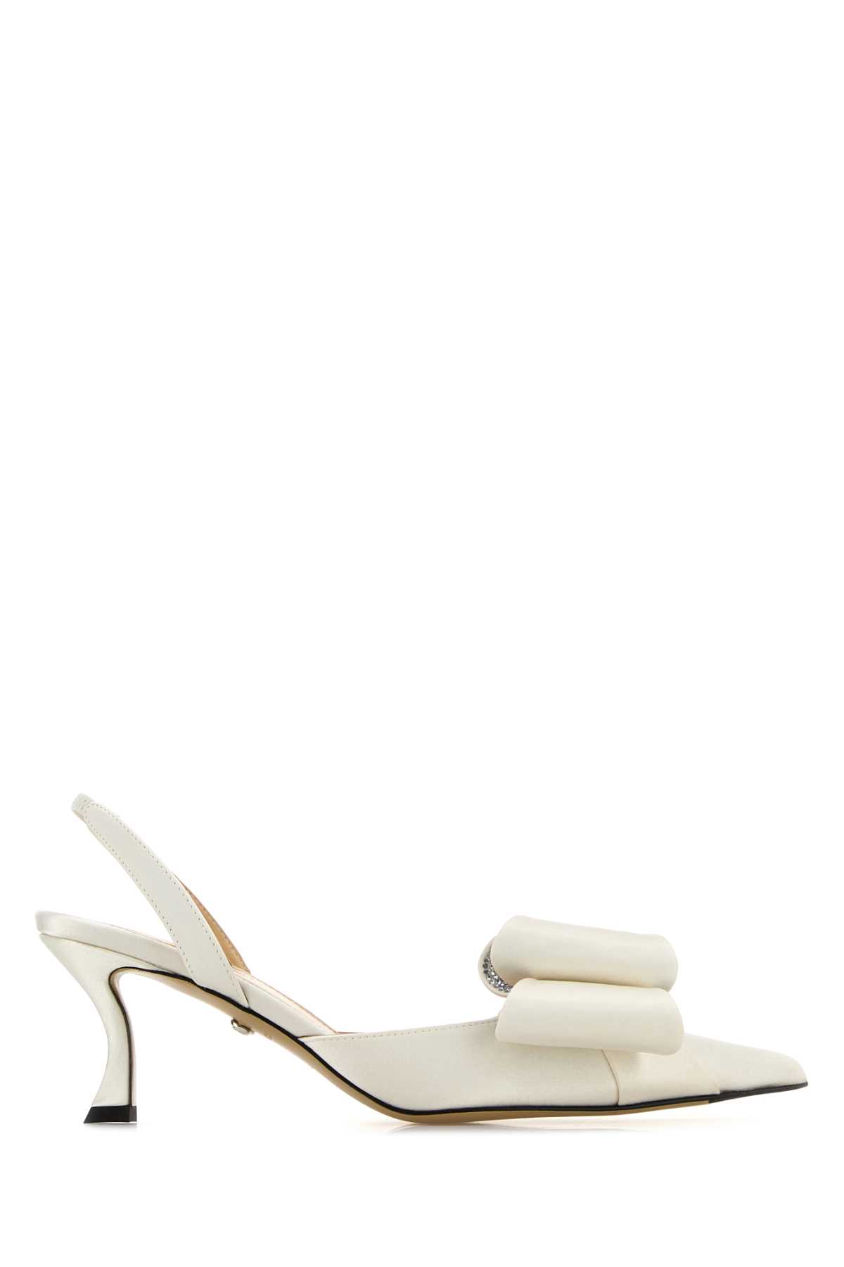 MACH &AMP; MACH WHITE SATIN LE CADEAU PUMPS