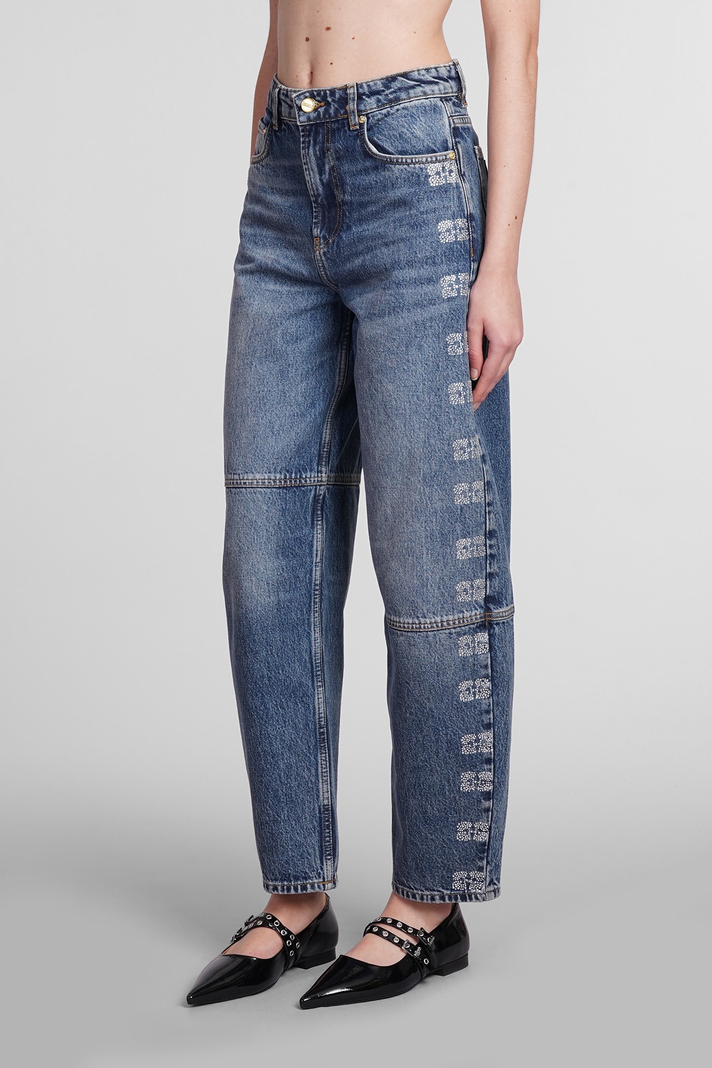 Shop Ganni Jeans In Blue Cotton