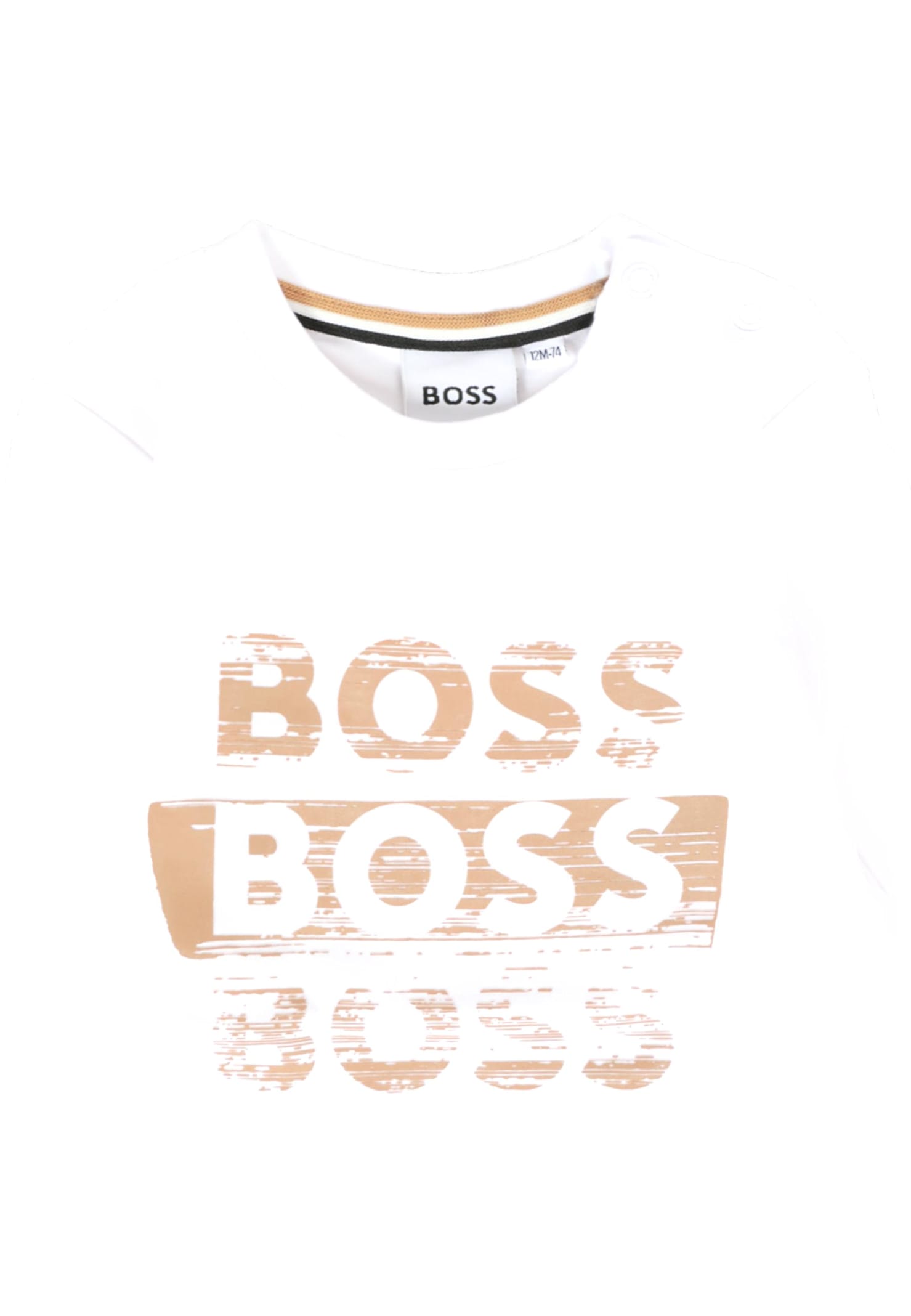 Hugo Boss White T-shirt For Baby Boy With Logo In White